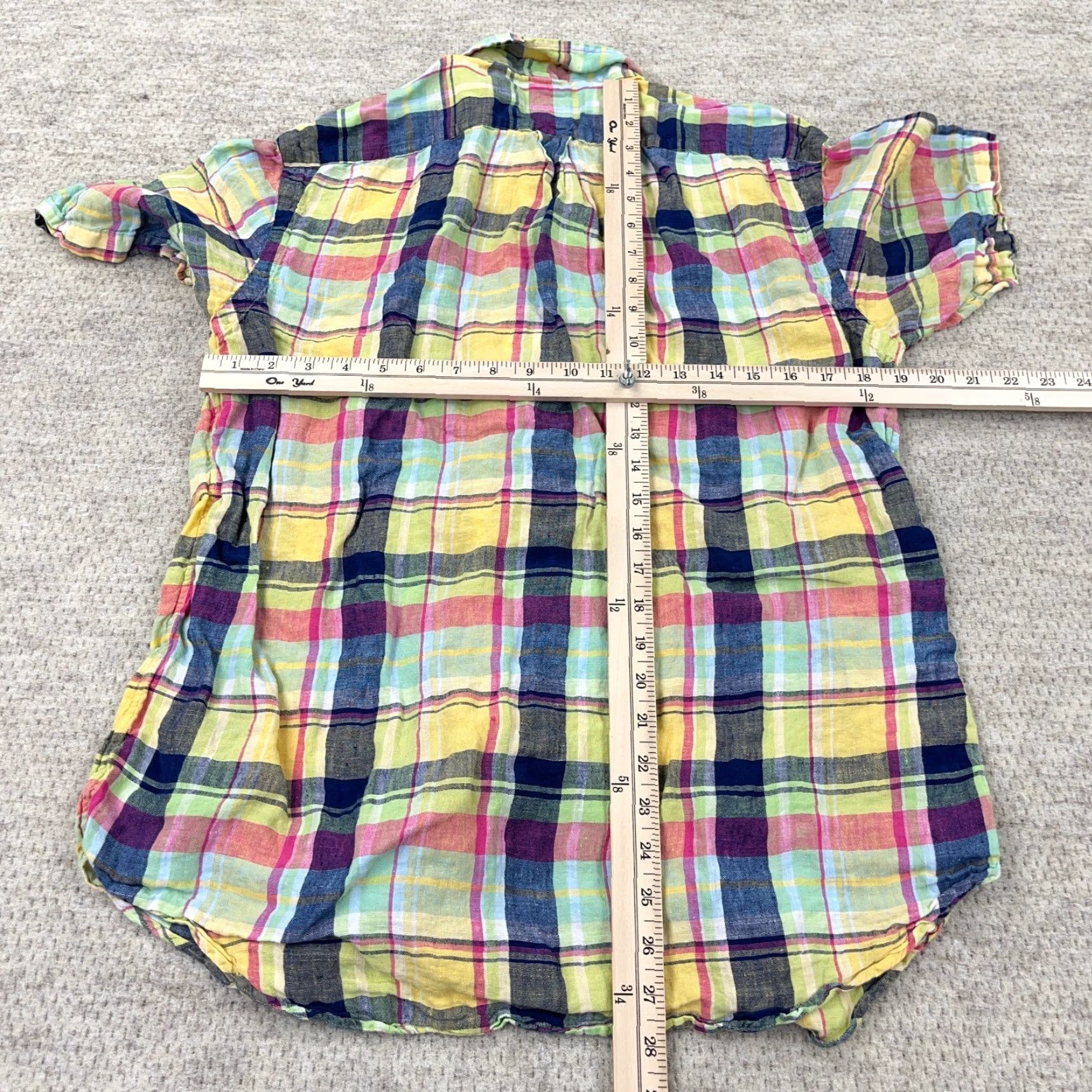 Ralph Lauren Ralph Lauren Linen Shirt Men L Yellow Pink Blue Button Up Tartan Plaid Prep Shirt Size US L / EU 52-54 / 3 - 7 Thumbnail