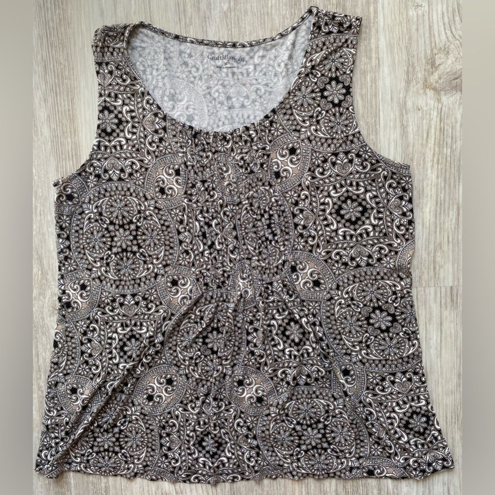 Croft & Barrow Croft & Barrow | Geometric Pattern Sleeveless Top | Medium Size M / US 6-8 / IT 42-44 - 1 Thumbnail