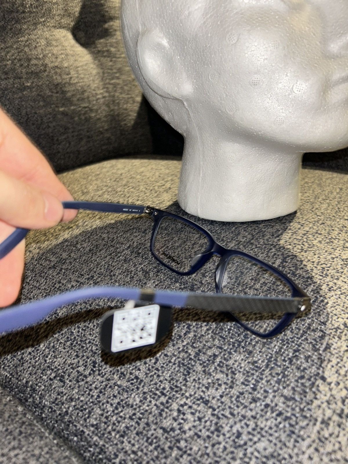 Montblanc Montblanc MB0252O 002 Blue Acetate Eyeglasses 56mm Size ONE SIZE - 6 Thumbnail