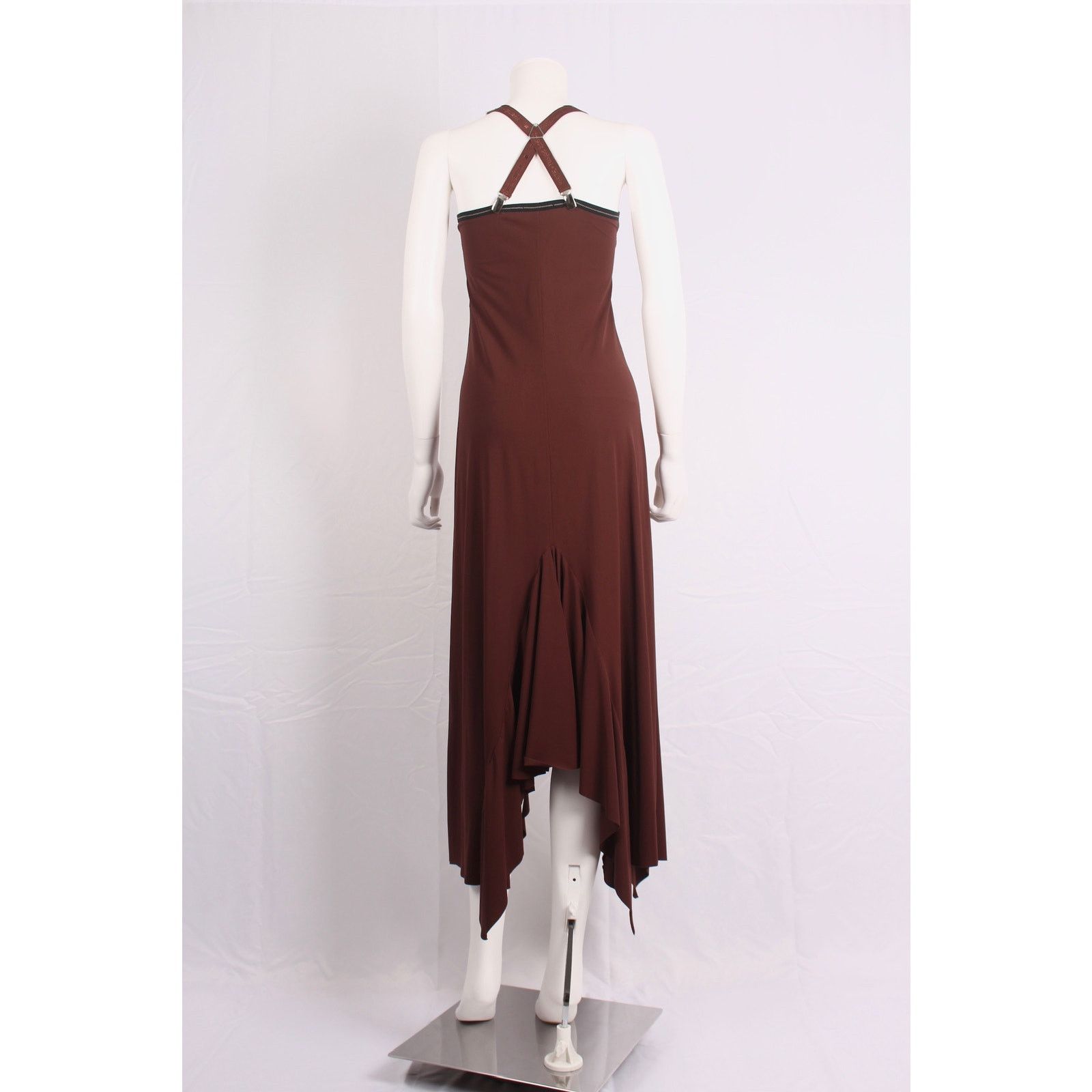 Marithe + Francois Girbaud Marithé François Girbaud Brown Asymmetric Vintage Dress Size M / US 6-8 / IT 42-44 - 9 Thumbnail