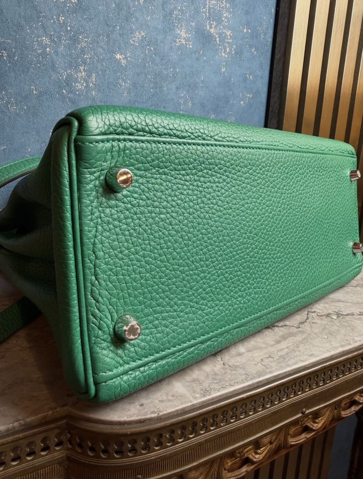Hermes Kelly Bag 28 Clemence Leather Stamp A Vert Vertigo Size ONE SIZE - 2 Thumbnail