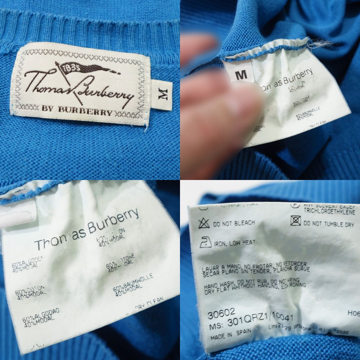 Burberry Thomas Burberry 00s V-Neck Sweater Vintage Size US M / EU 48-50 / 2 - 7 Thumbnail