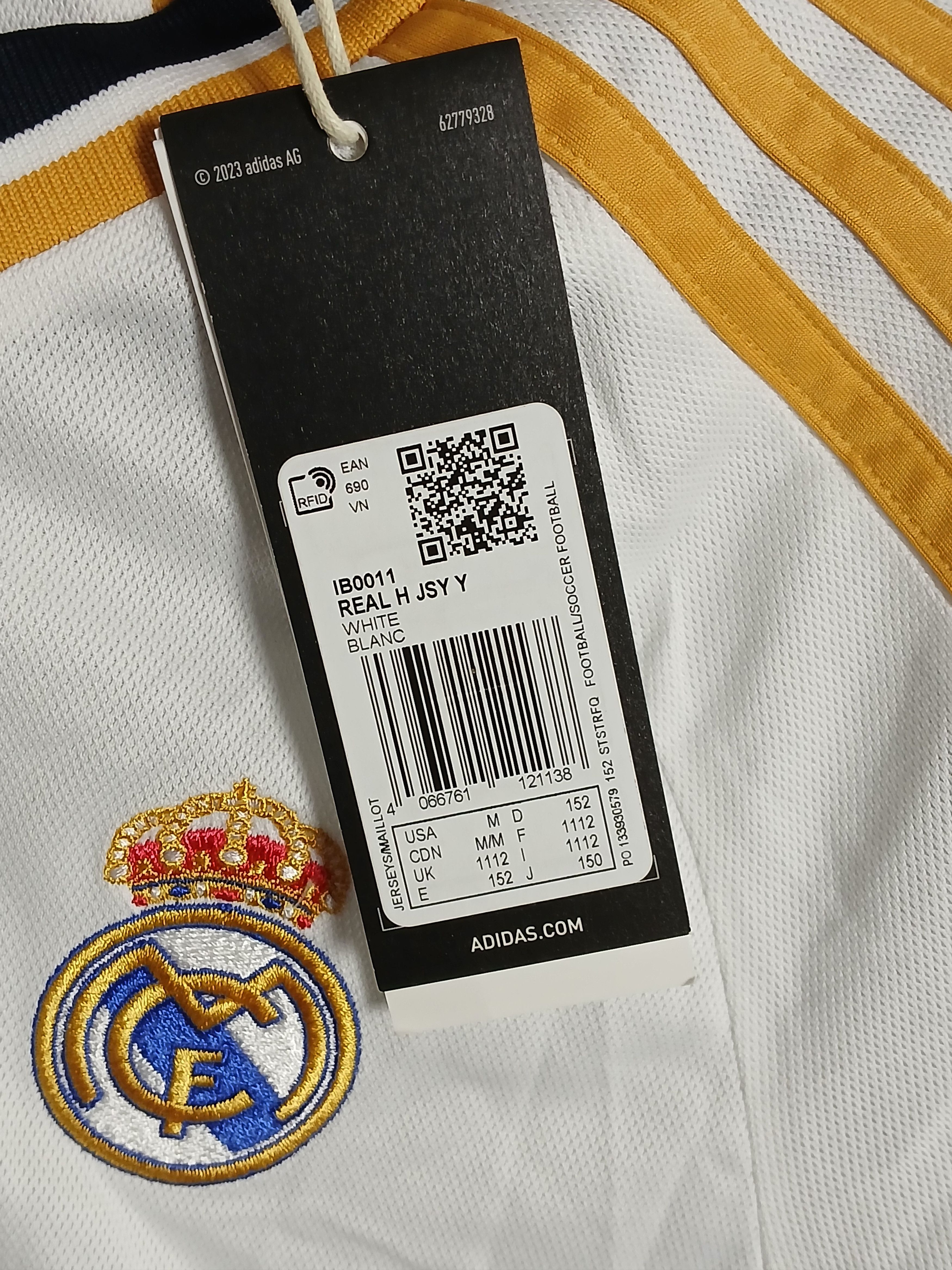 Adidas KIDS New Real Madrid 2023/2024 Home Football Jersey T-Shirt Size US S / EU 44-46 / 1 - 10 Thumbnail