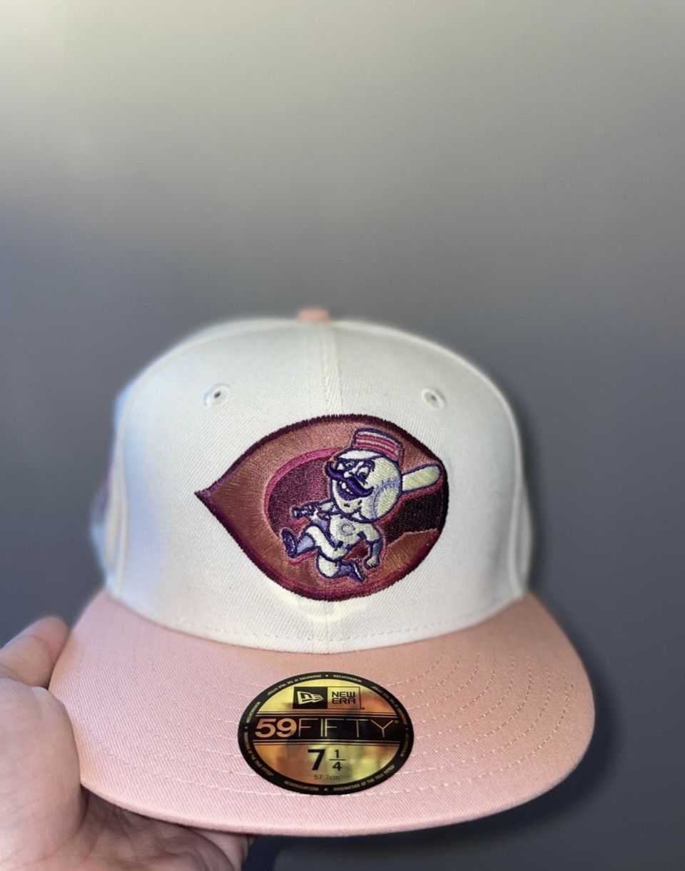image of Hat Club x Myfitteds Cincinnati Red’S Valentines Size 7 1/4 Bran in White, Men's