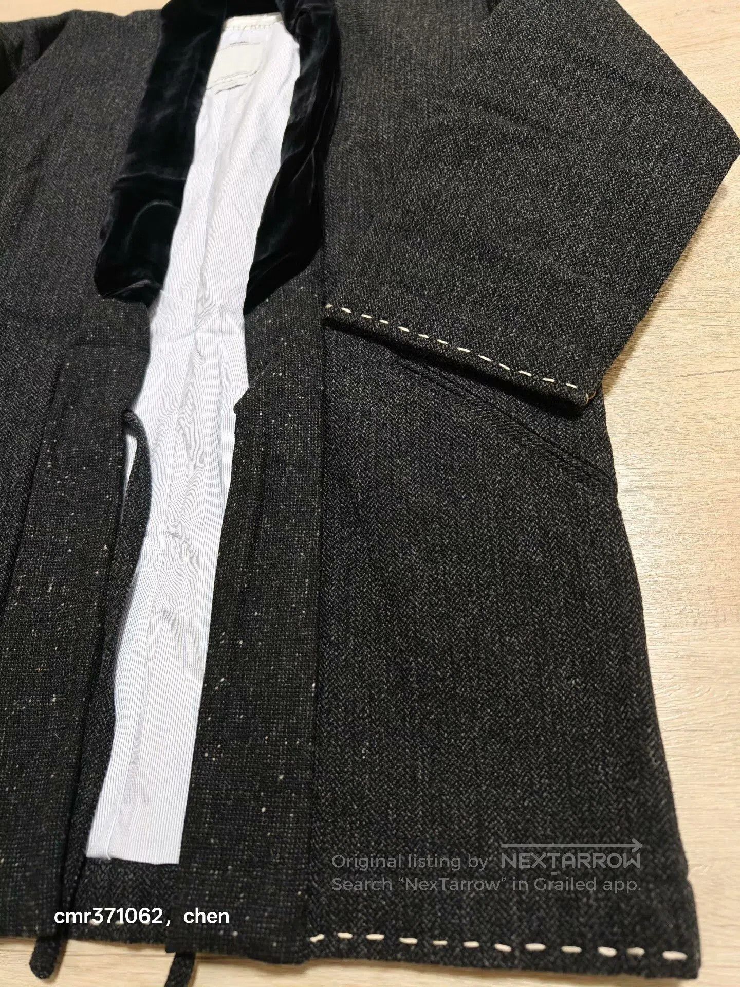 visvim 17aw dotera coat herringbone charcoal.