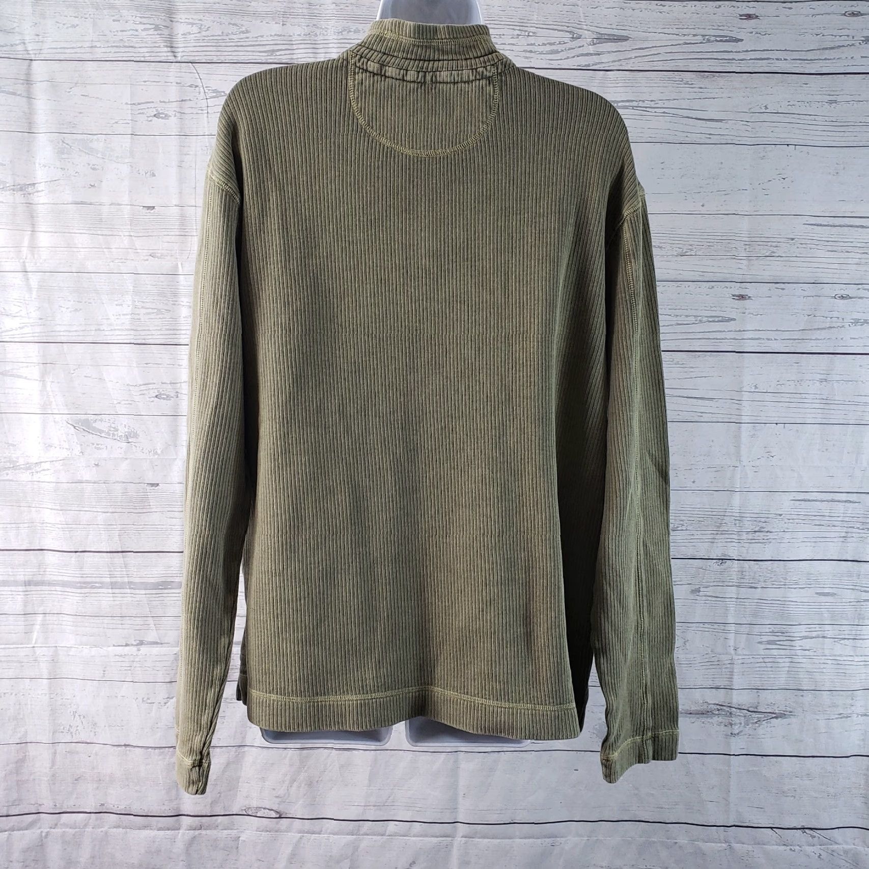 Vintage VINTAGE Ryan Michael Womens 1/4 Zip Pullover Sz Medium Green Ribbed Cotton Long Sleeve Size M / US 6-8 / IT 42-44 - 4 Thumbnail