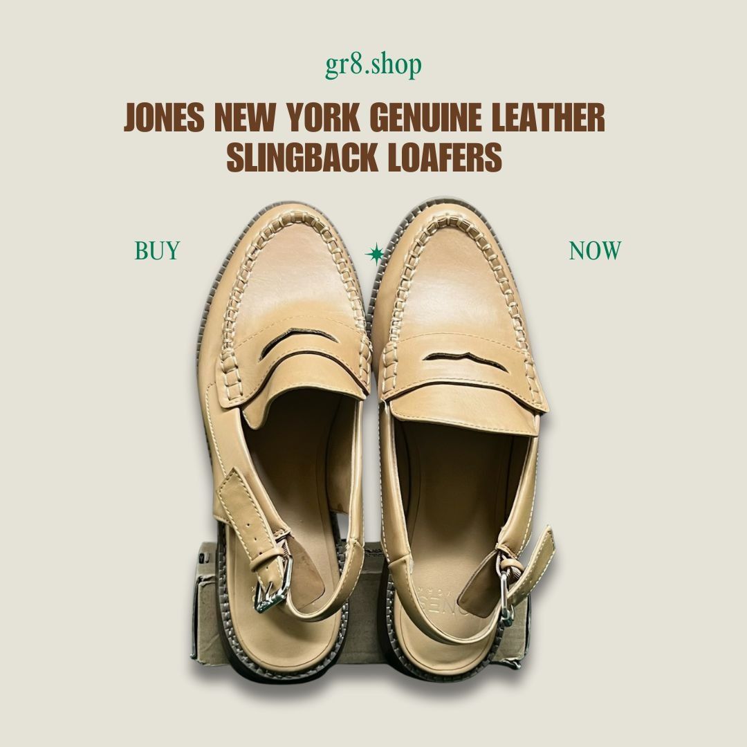 Jones New York Jones New York Genuine Leather Beige Slingback Loafers Women Size US 8 / IT 38 - 1 Thumbnail