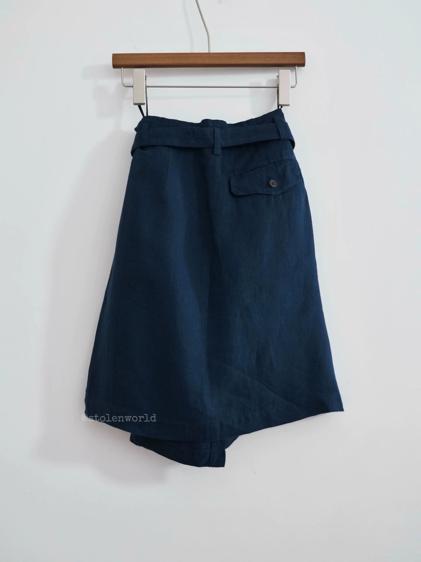 Comme des Garcons CDG 90s Tricot Deep Blue Linen Wrap Skirt S Size 26" / US 2 / IT 38 - 5 Thumbnail