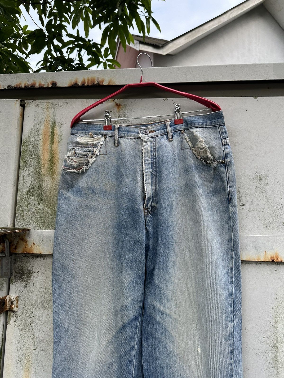 Fred Perry 👹Vintage Fred Perry Distressed Pocket Baggy Denim Size US 31 - 8 Thumbnail