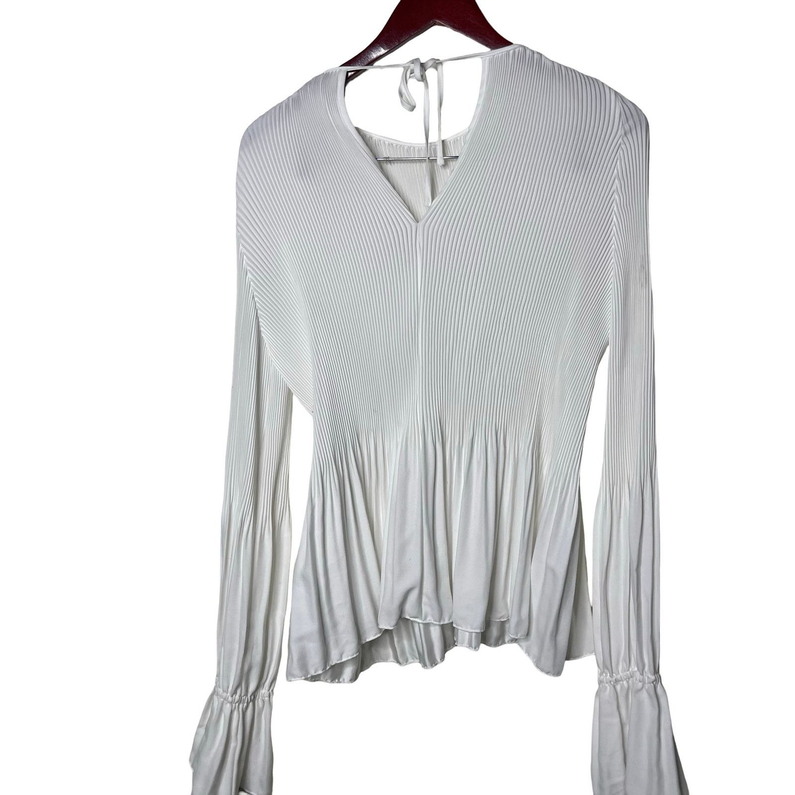 Other KALLMEYER IVORY CREPE PLEAT AND RELEASE ROMANCE TOP sz L Size L / US 10 / IT 46 - 4 Thumbnail
