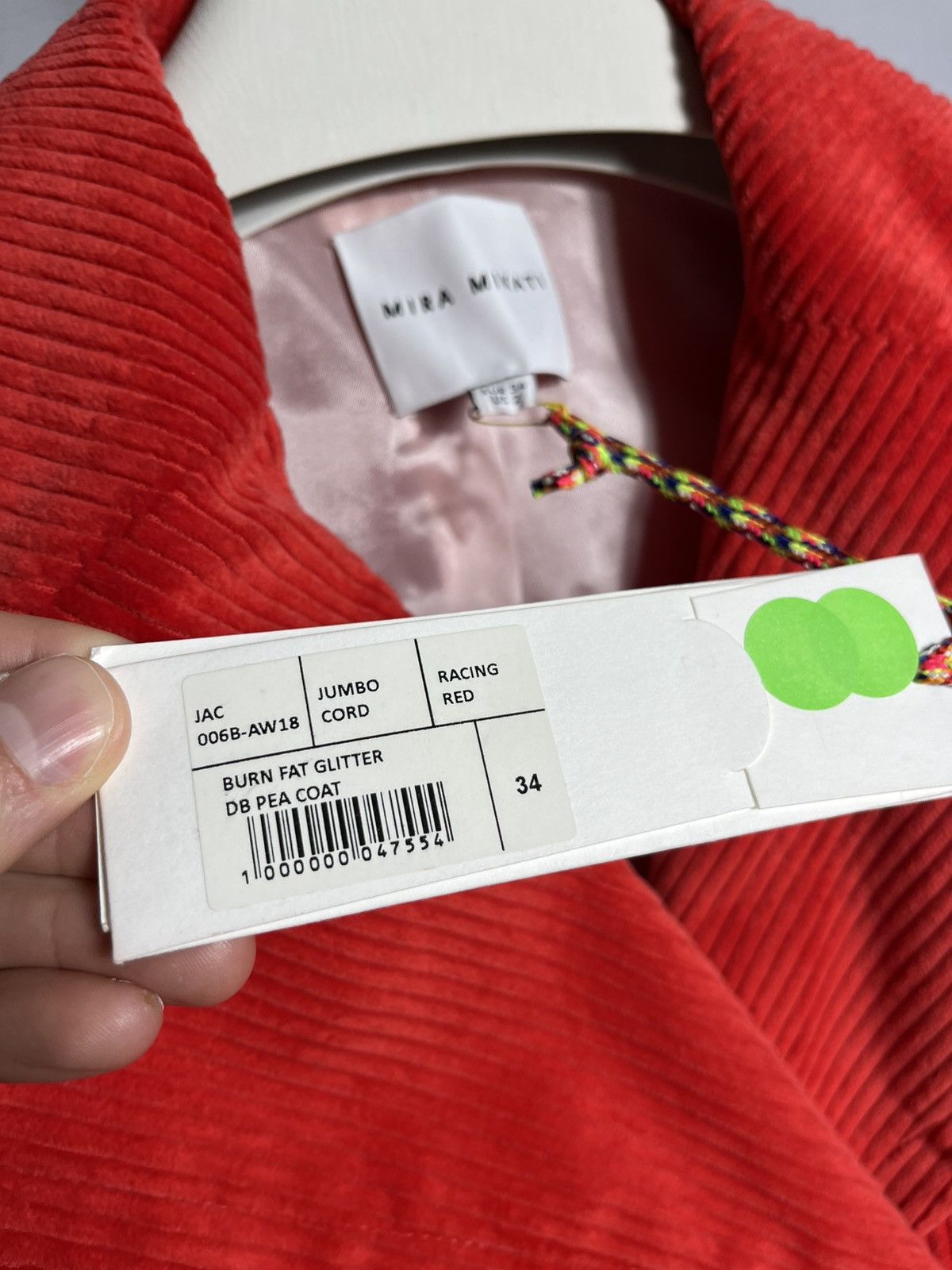 Mira Mikati Mira Mikati cotton coat velvet jacket red burn fat not fuel Size XS / US 0-2 / IT 36-38 - 9 Thumbnail