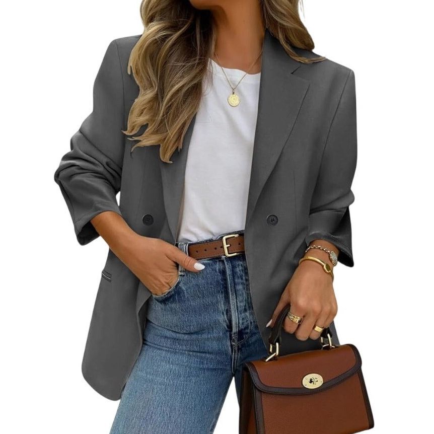 Other Exlura Dark Gray Lightweight Long Sleeve Loose Fit Jacket Size L / US 10 / IT 46 - 3 Thumbnail