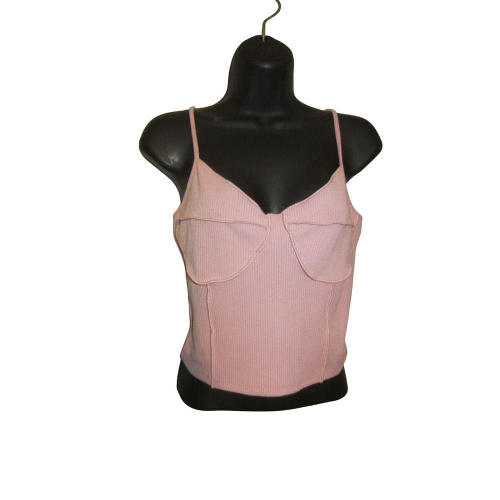 Other Papaya Mauve Ribbed Knit Corset Stitch Tank Top L Size L / US 10 / IT 46 - 3 Thumbnail