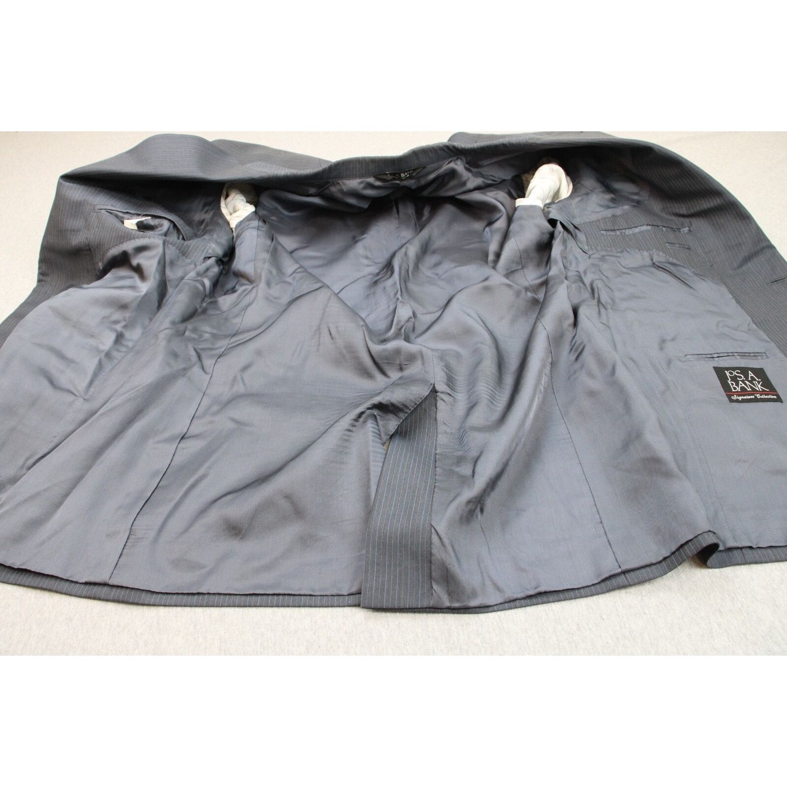 Jos. A. Bank Jos A Bank Blazer Mens 42R Gray Striped Lined 2 Button Suit Size 42R - 7 Thumbnail
