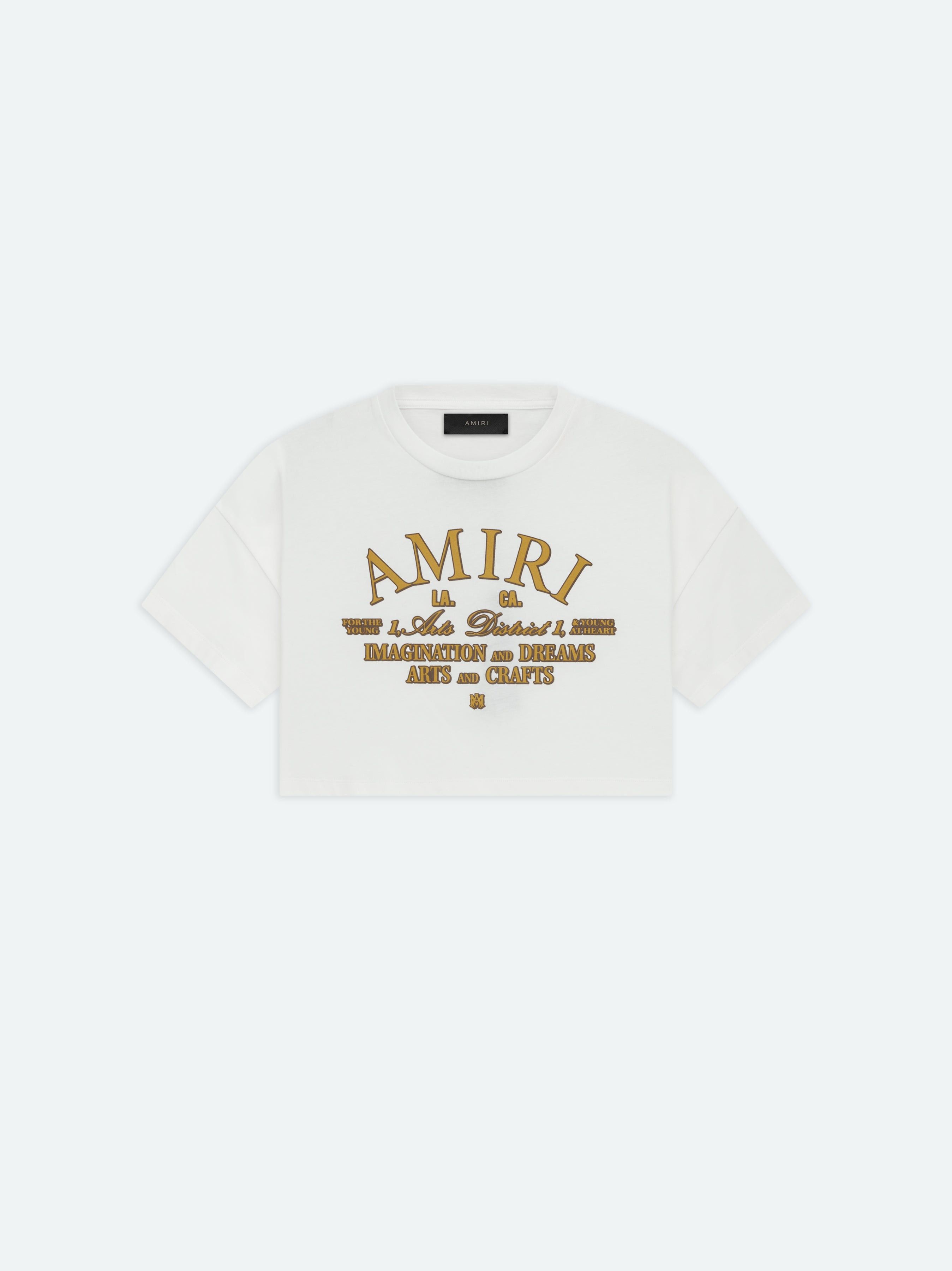 Amiri oc11z0325 Arts District Cropped T-Shirt in White Size S / US 4 / IT 40 - 1 Thumbnail