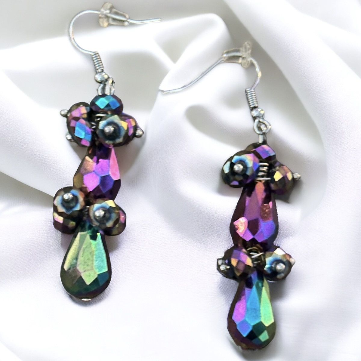 Other Mermaid glass faceted teardrop dangle hook earrings Size ONE SIZE - 1 Thumbnail