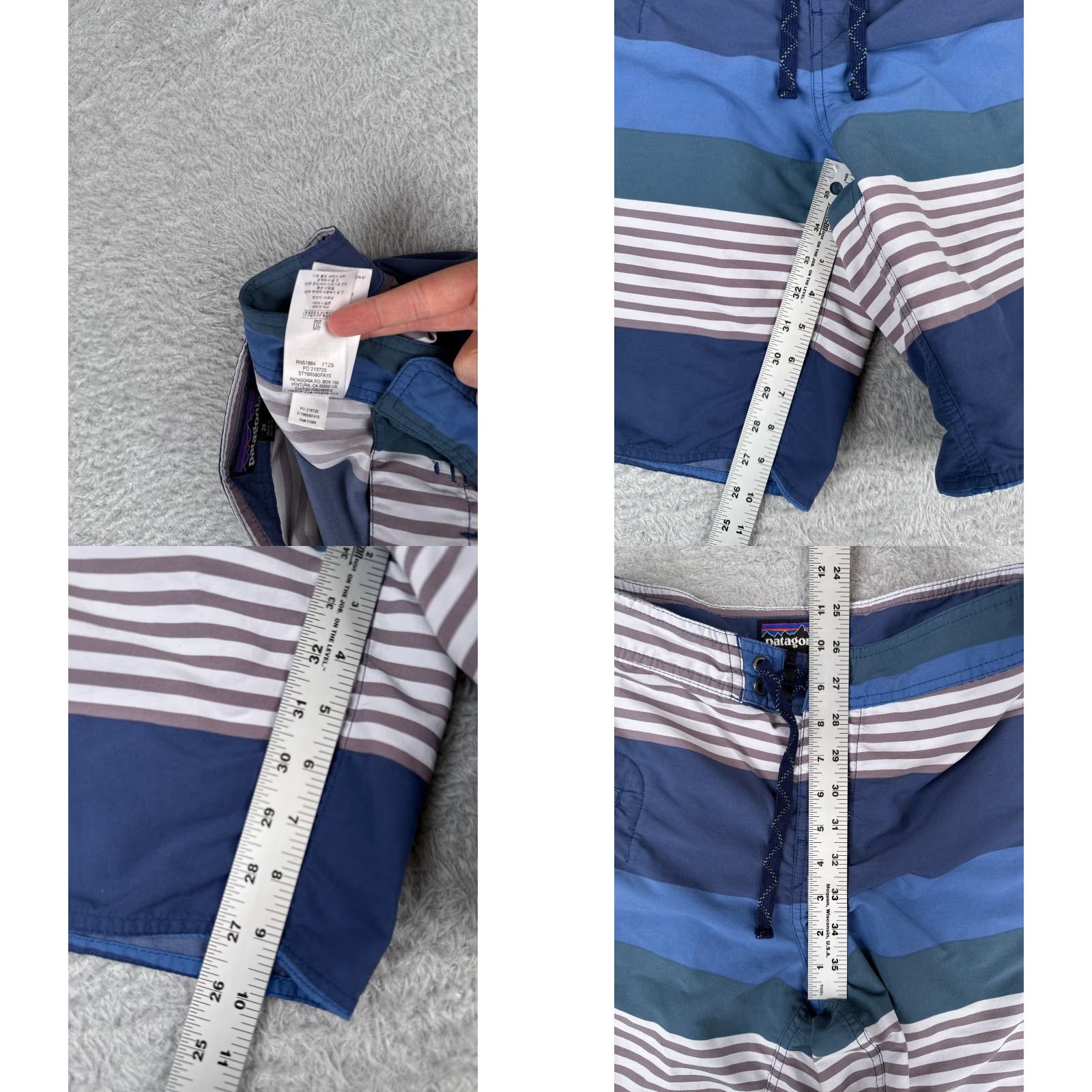 Patagonia Patagonia Board Shorts Mens 28 Blue Stripe Nylon 21" UPF Swim Trunks Beach Pockets Blaues? Size US 28 / EU 44 - 9 Thumbnail