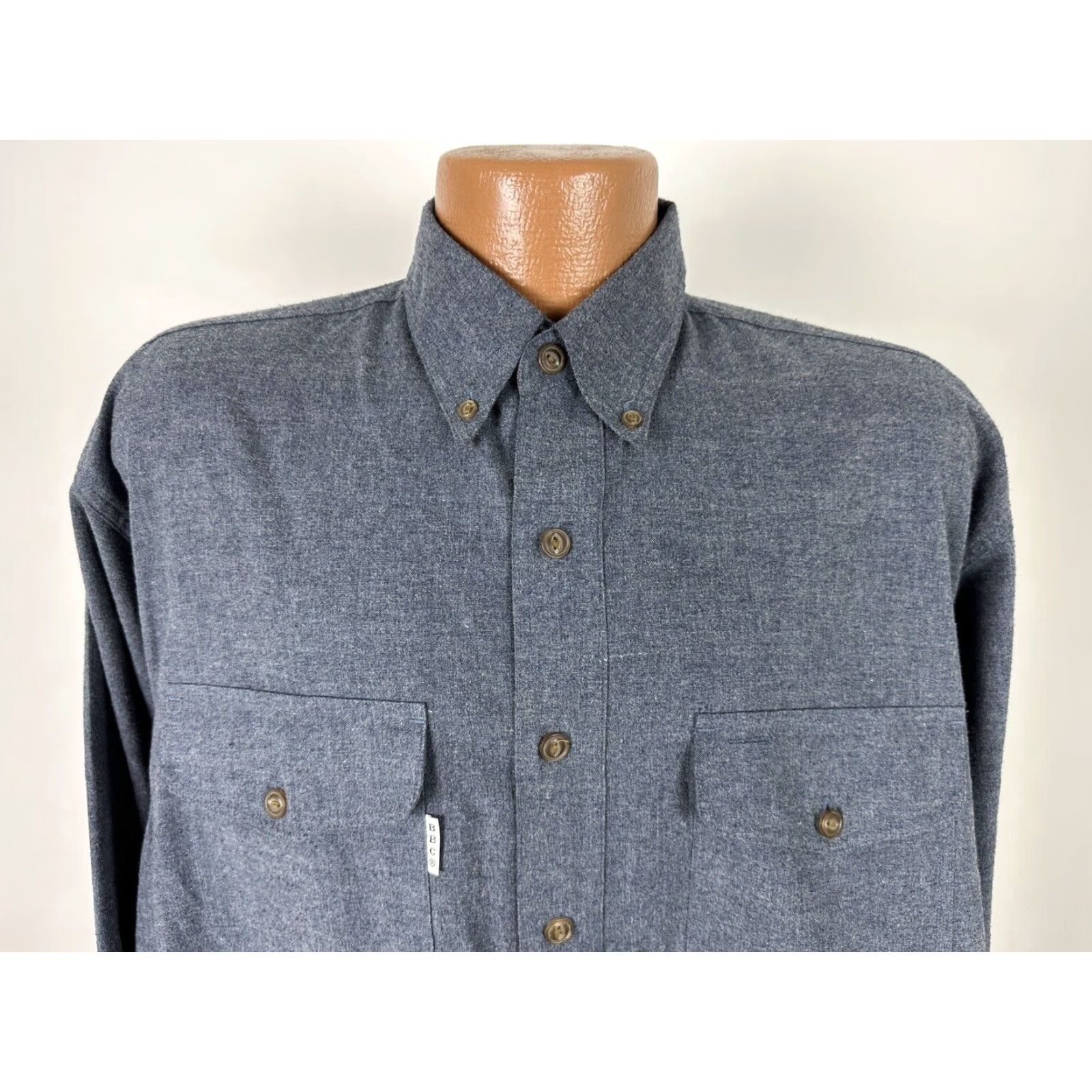 Bugle Boy VTG Bugle Boy Work Shirt Men L Navy Long Sleeve Button Down Minimal Retro Size US L / EU 52-54 / 3 - 2 Thumbnail