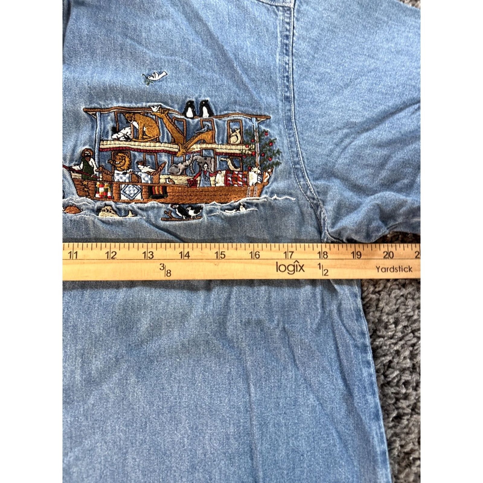 Vintage VINTAGE Quiz Again Shirt Mens Medium Denim Jesus Noahs Arc Christian 90s Blue Button Size US M / EU 48-50 / 2 - 3 Thumbnail