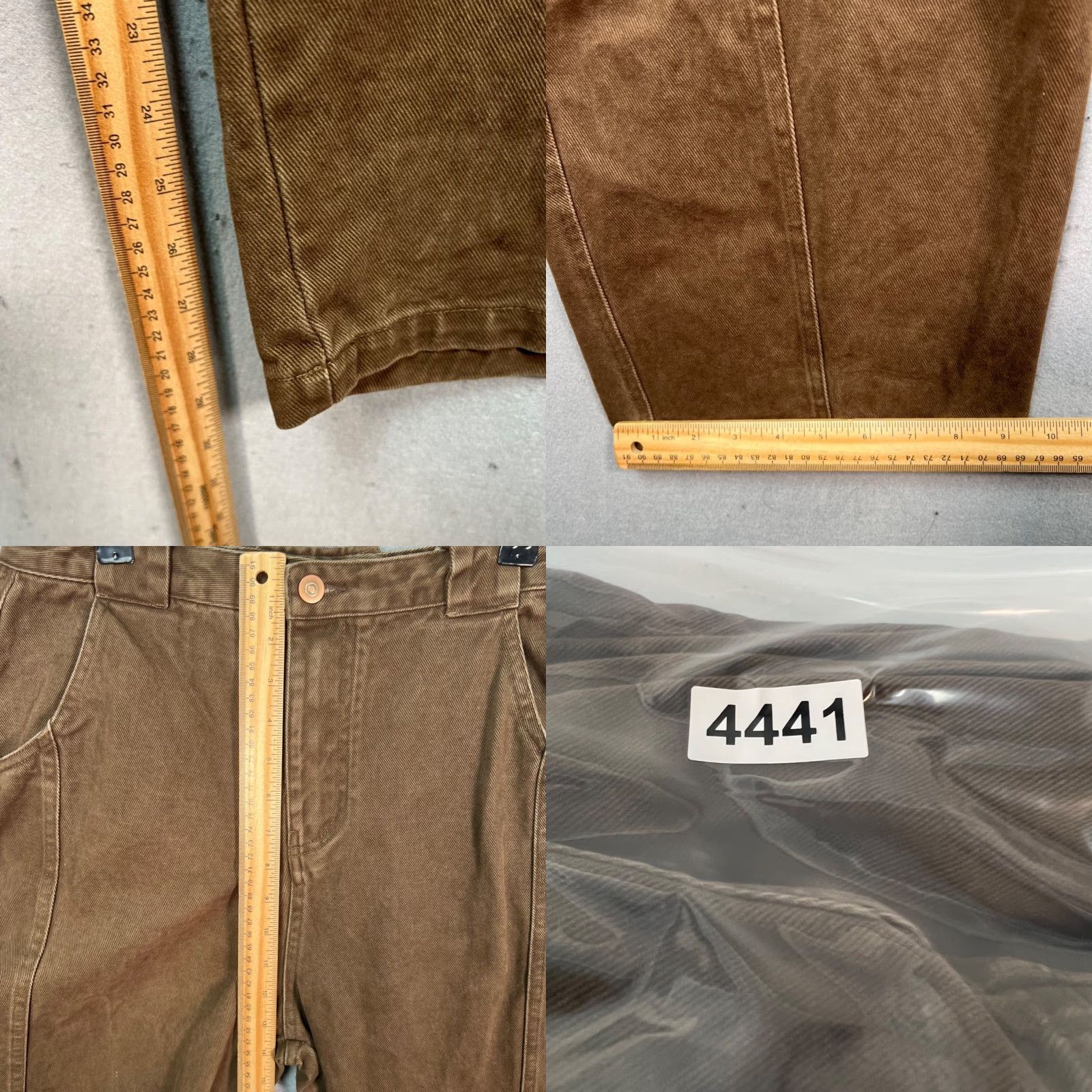 Vintage Yougu Womens Size Large Brown High-Waisted Wide Barrel Leg Pants 100% Cotton Vintage No Size 36" / US 14 / IT 50 - 8 Thumbnail