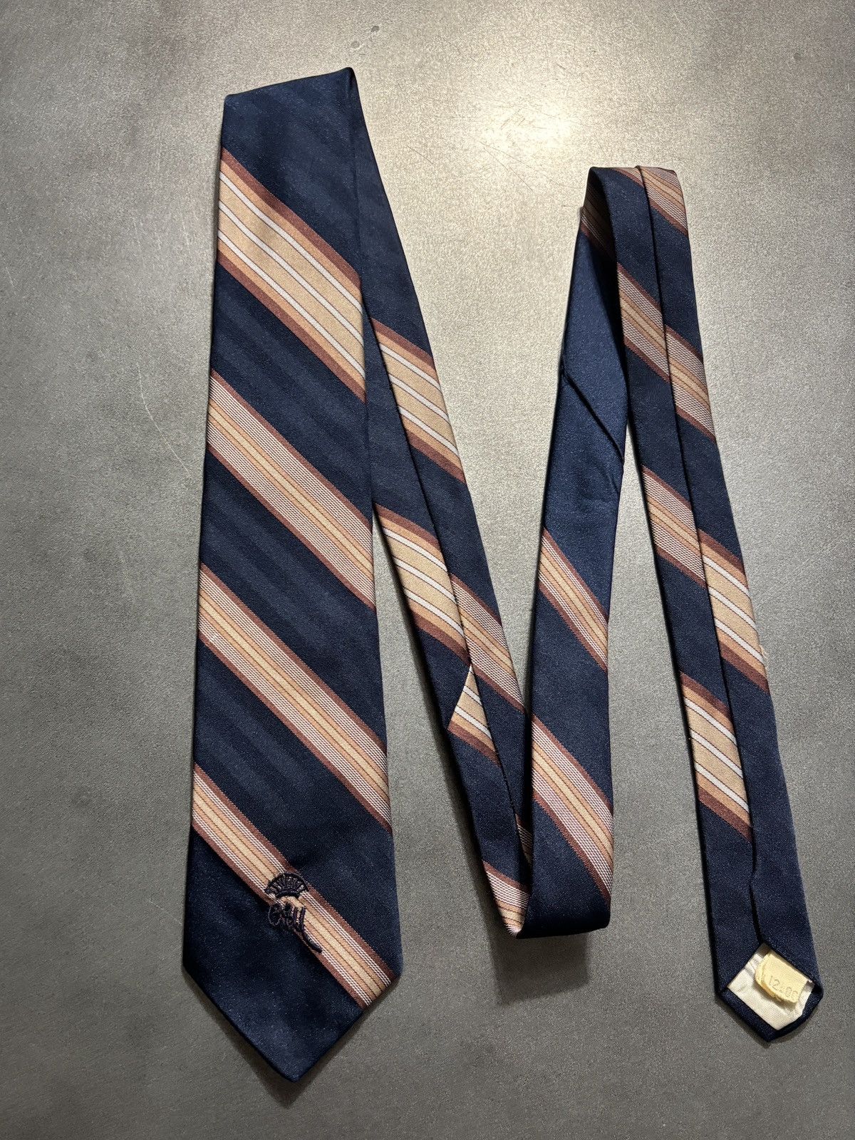 Vintage Vintage Striped Tie Embroidered Stripe Polyester Necktie Size ONE SIZE - 2 Thumbnail