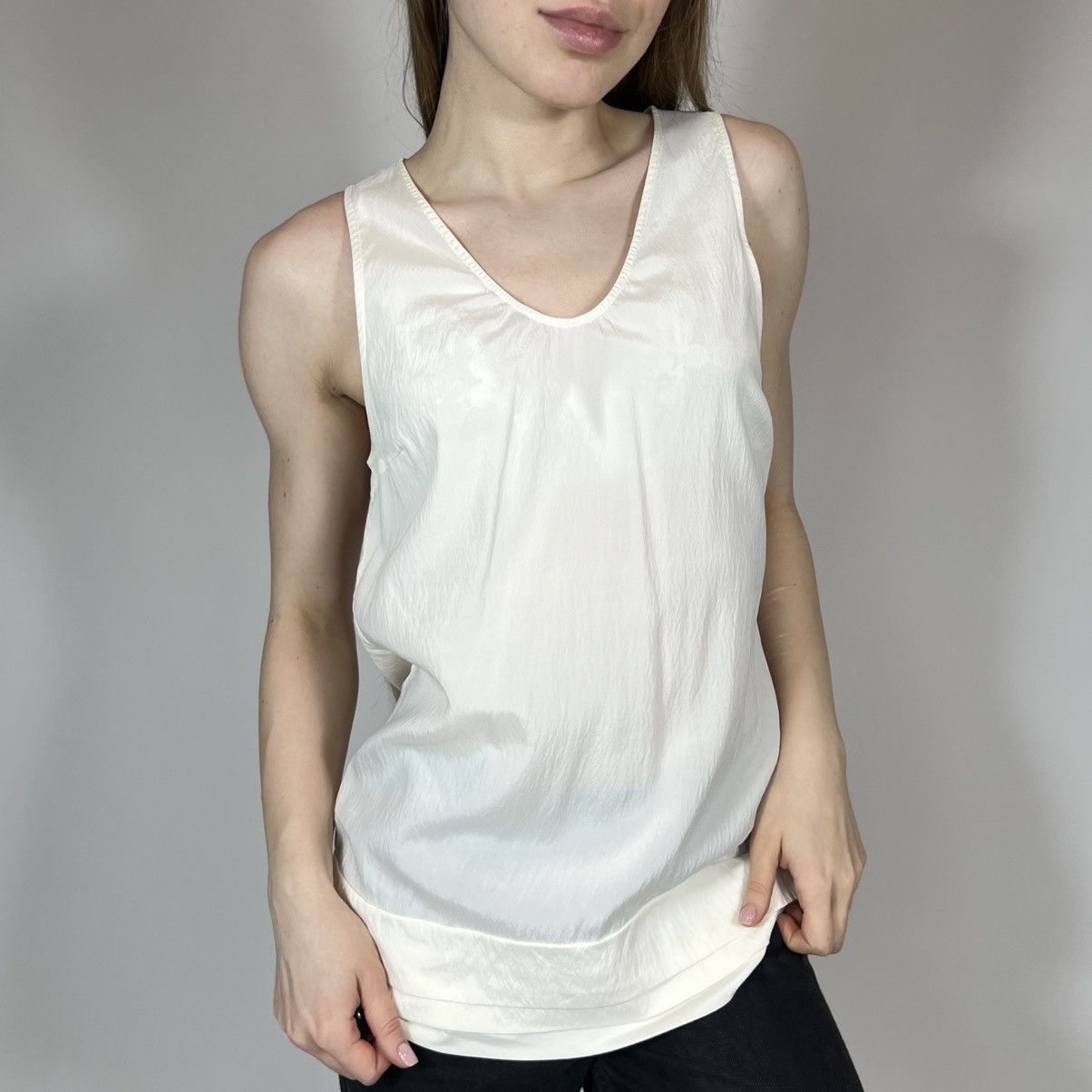 Brunello Cucinelli Vintage Y2K Brunello Cucinelli Luxury Retro Tank Top Blouses Size S / US 4 / IT 40 - 1 Thumbnail