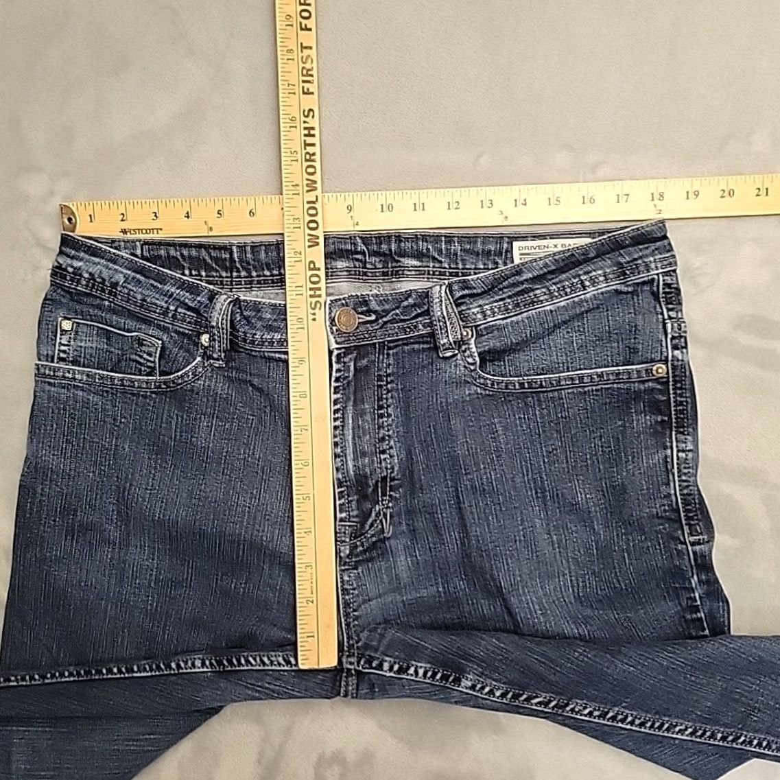 Buffalo David Bitton Buffalo David Bitton Jeans Driven-X Basic Straight Stretch Blue Denim Mens 36x32 5-Pocket Belt Loops Cotton Blend Zip Jeans Men's Straight Blue Denim Size US 36 / EU 52 - 6 Thumbnail