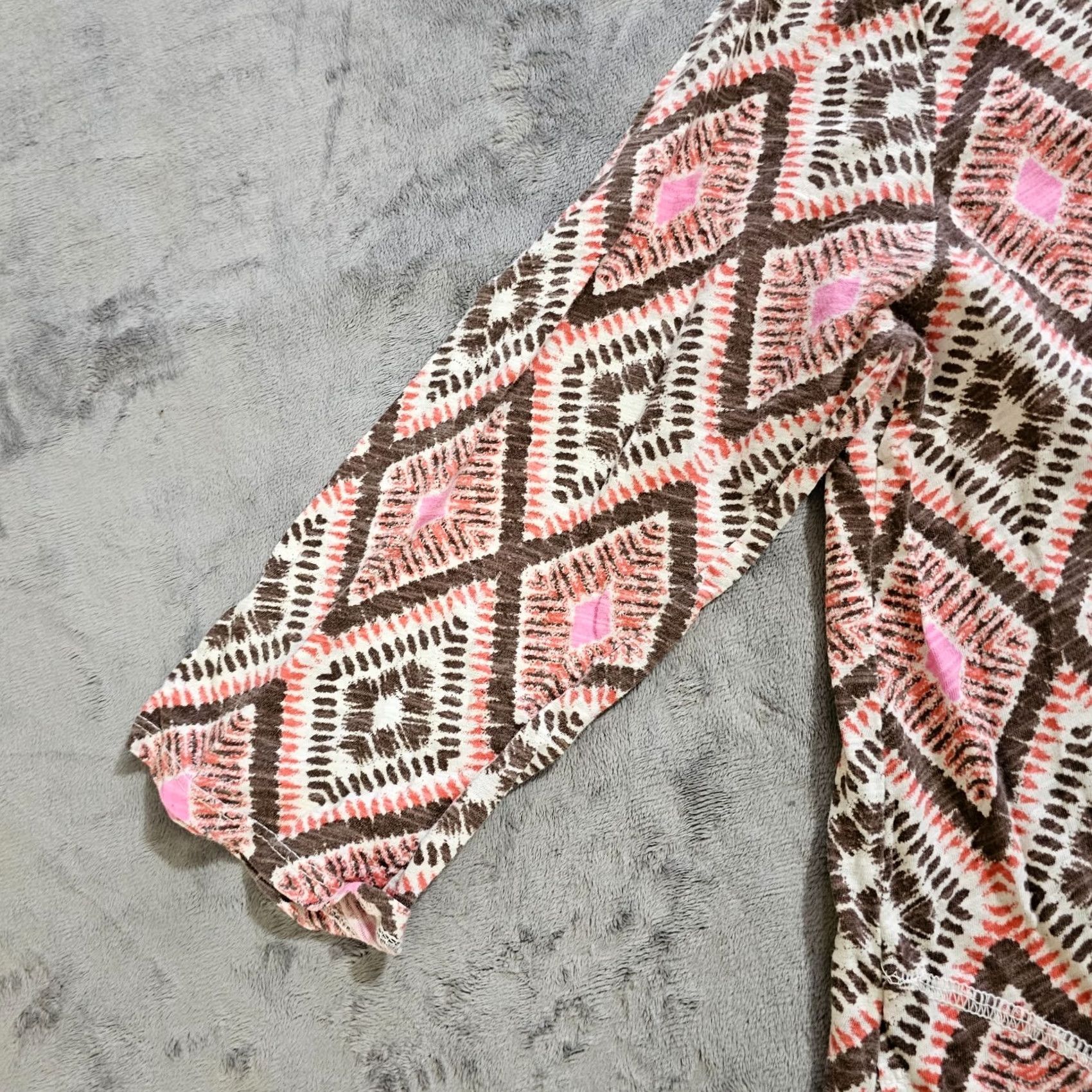 Pinko Fresh Produce Top Shirt Womens XL Pink Brown Short Sleeve Flowy Pockets Casual Size XL / US 12-14 / IT 48-50 - 4 Thumbnail