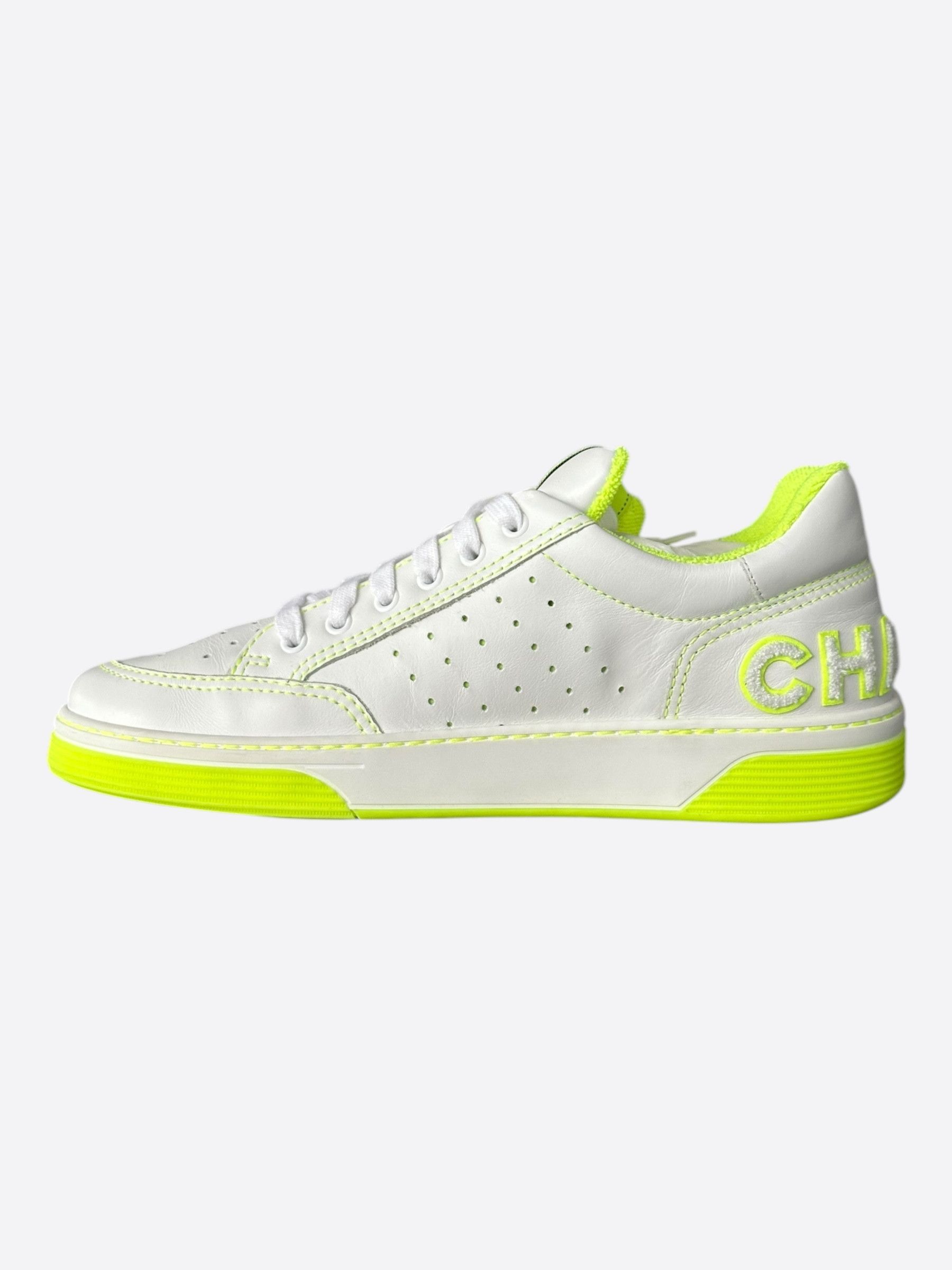 Chanel Chanel White & Yellow Logo Sneakers Size US 10 / EU 43 - 6 Thumbnail