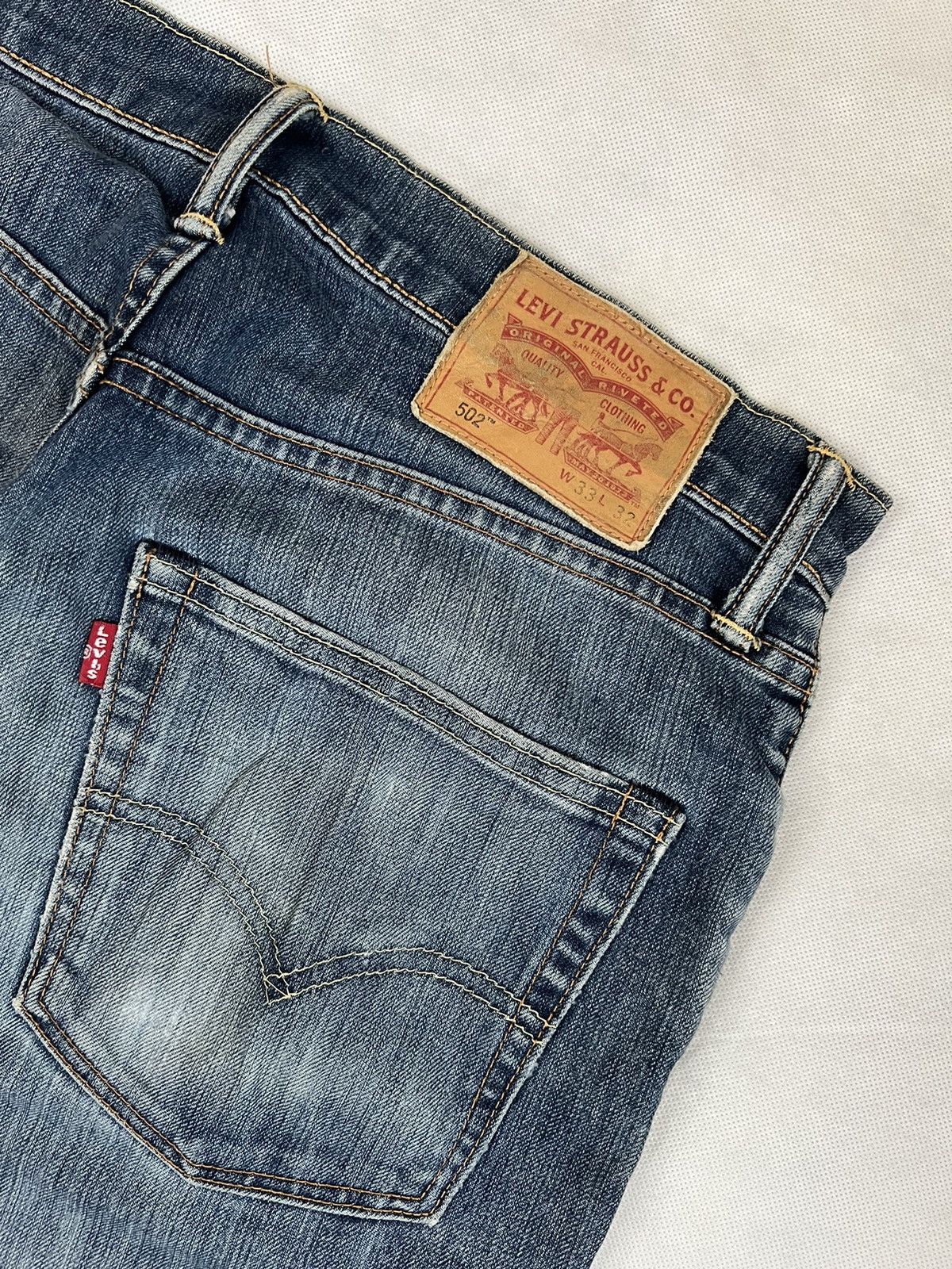 Levi's Vintage Clothing Vintage Levis 502 Blue Wash Distressed Denim Size US 35 - 6 Thumbnail