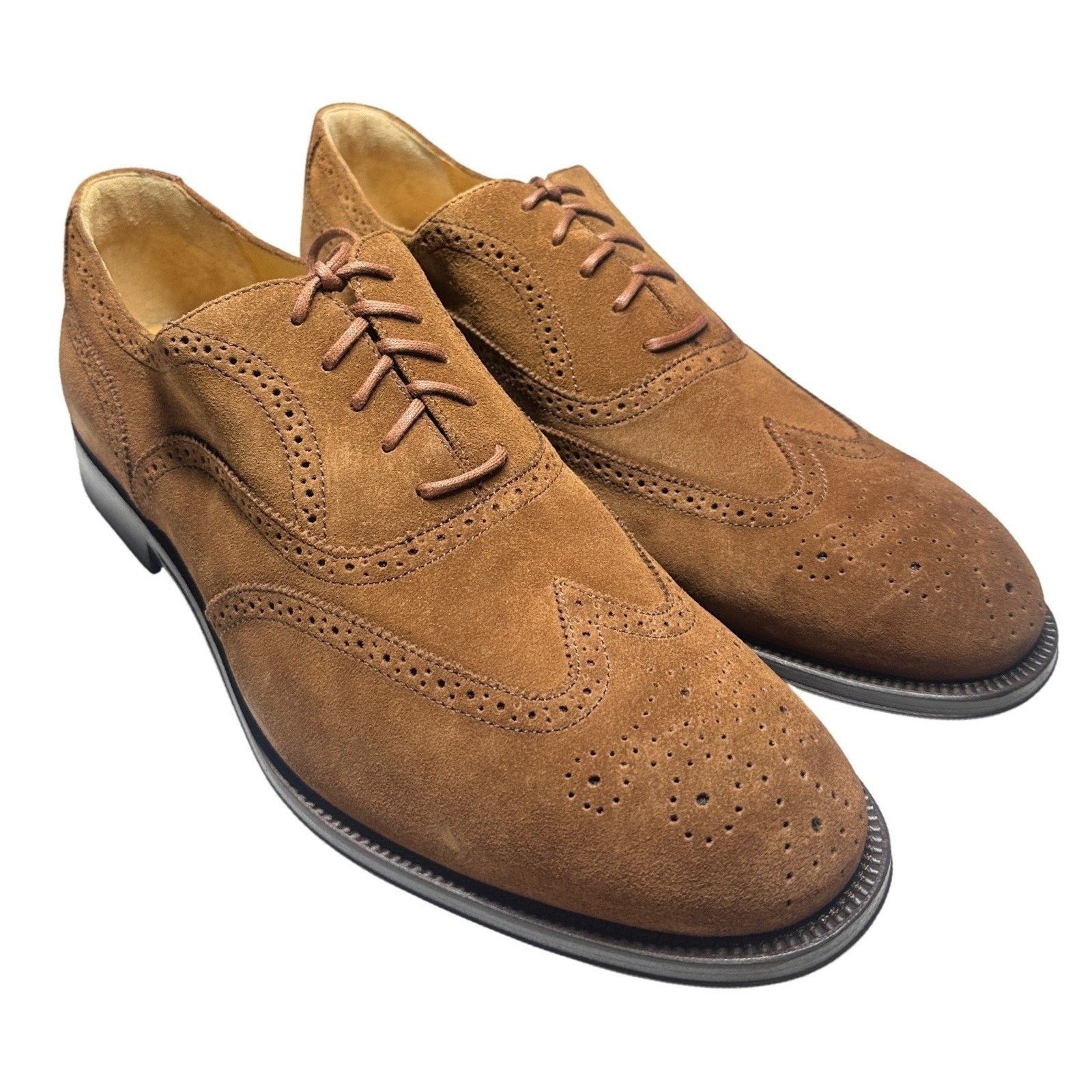 Lands' End Lands End Mens Brown Suede Wingtip Oxford Shoes Size 13 NWT Size US 13 / EU 46 - 3 Thumbnail