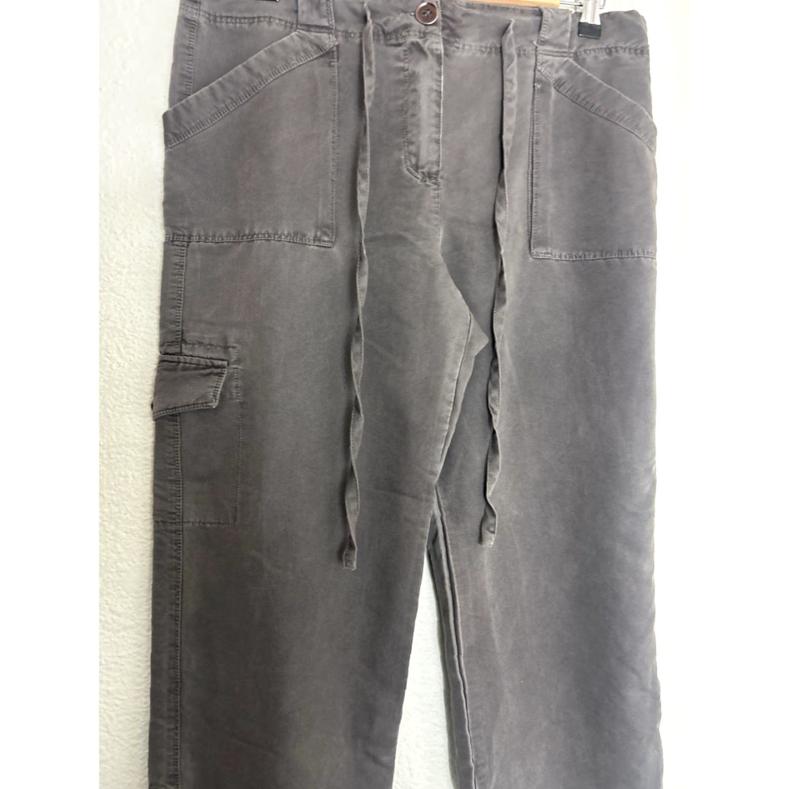 Sandro Sandro Womens Size 10 Brown Capri Cargo Pants Viscose Blend 32x26 Size 32" / US 10 / IT 46 - 3 Thumbnail