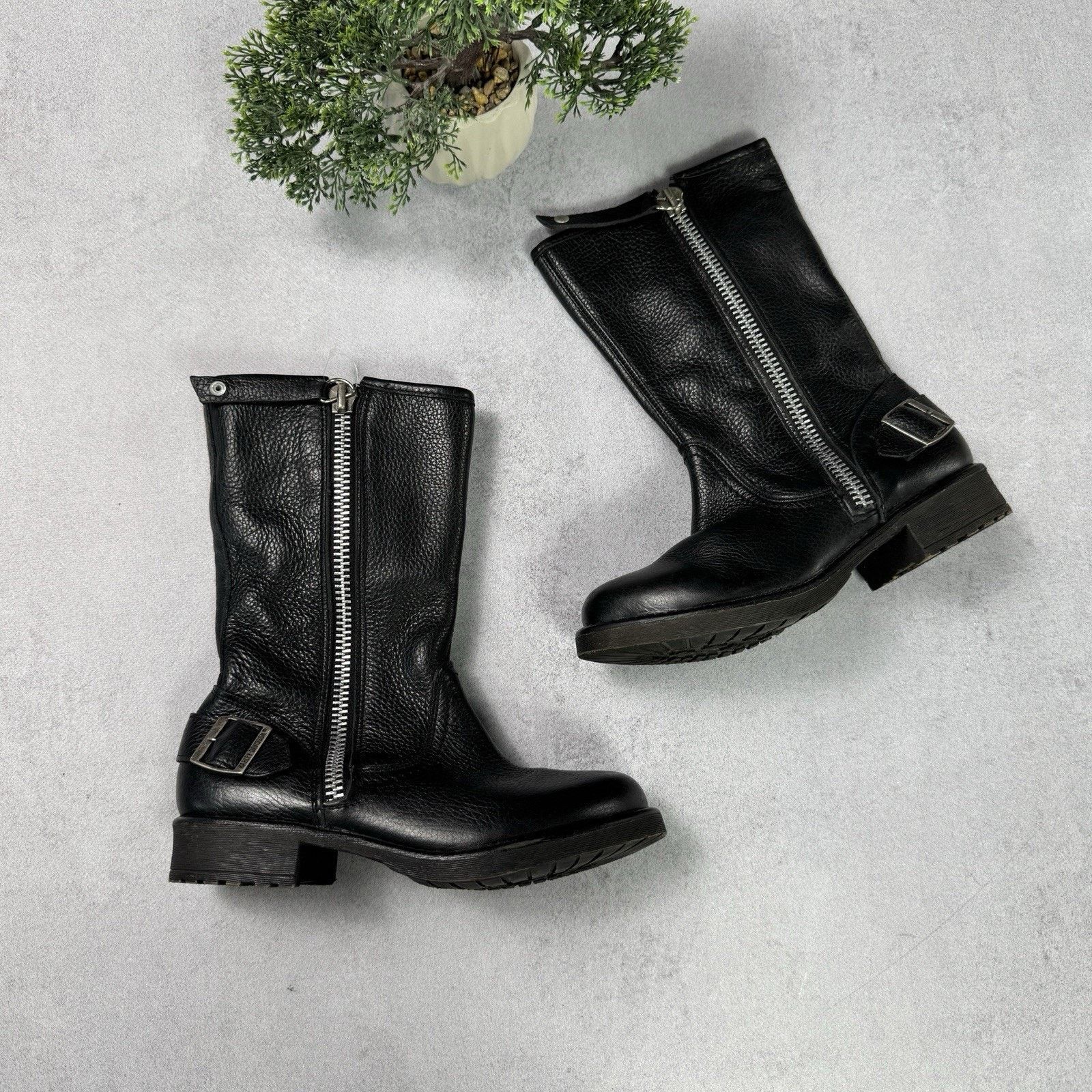 Harley Davidson Harley Davidson Women Leather Biker High Boots Size Us 6 Size US 6 / IT 36 - 1 Thumbnail
