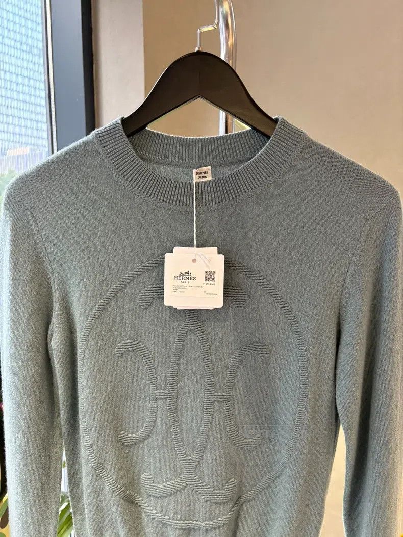 Hermes Hermes Blue knitted sweater Size XS / US 0-2 / IT 36-38 - 4 Thumbnail