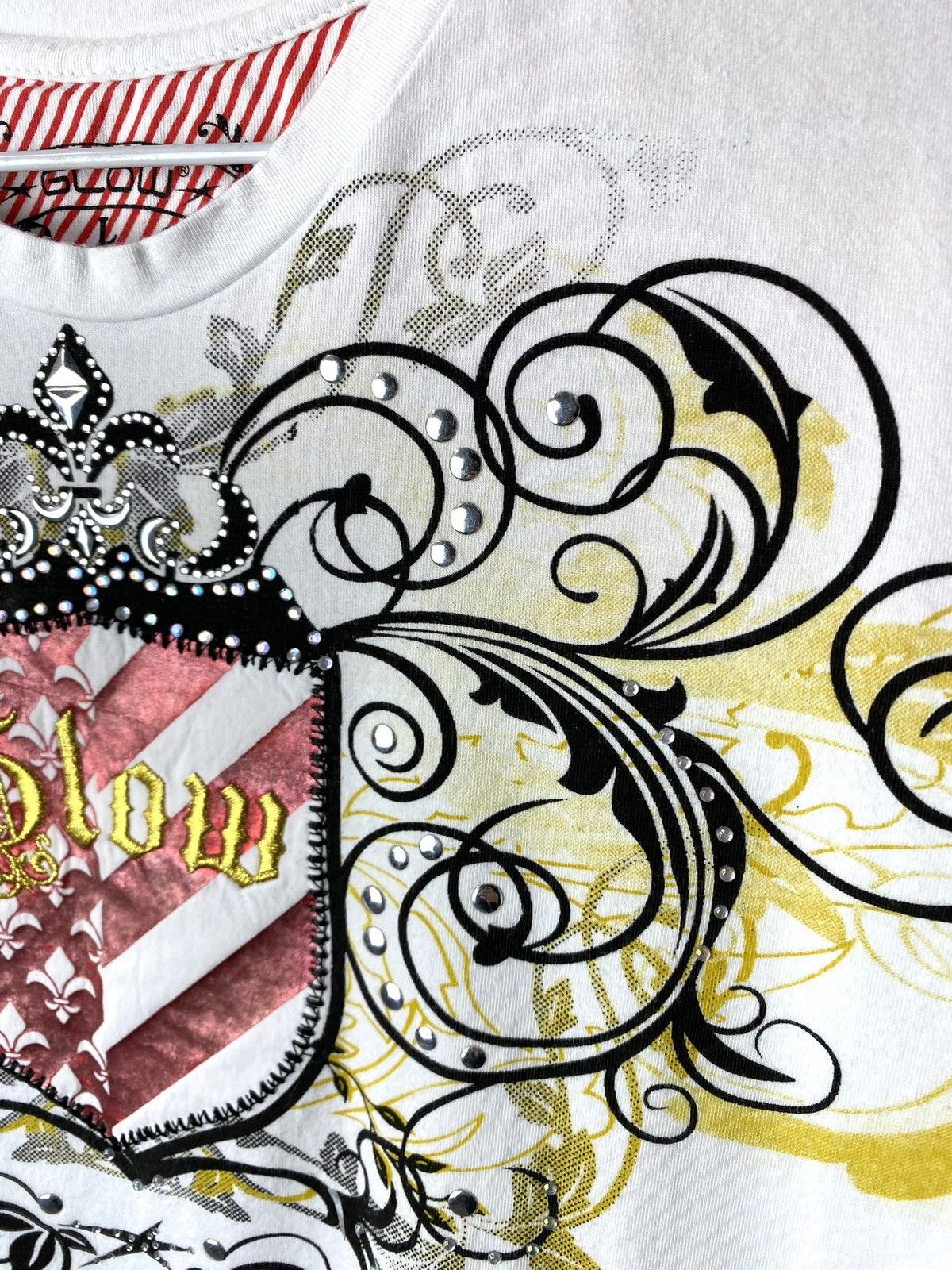 Ed Hardy Vintage Ed Hardy Style T Shirt Rhinestones Affiction Jnco Size US L / EU 52-54 / 3 - 7 Thumbnail