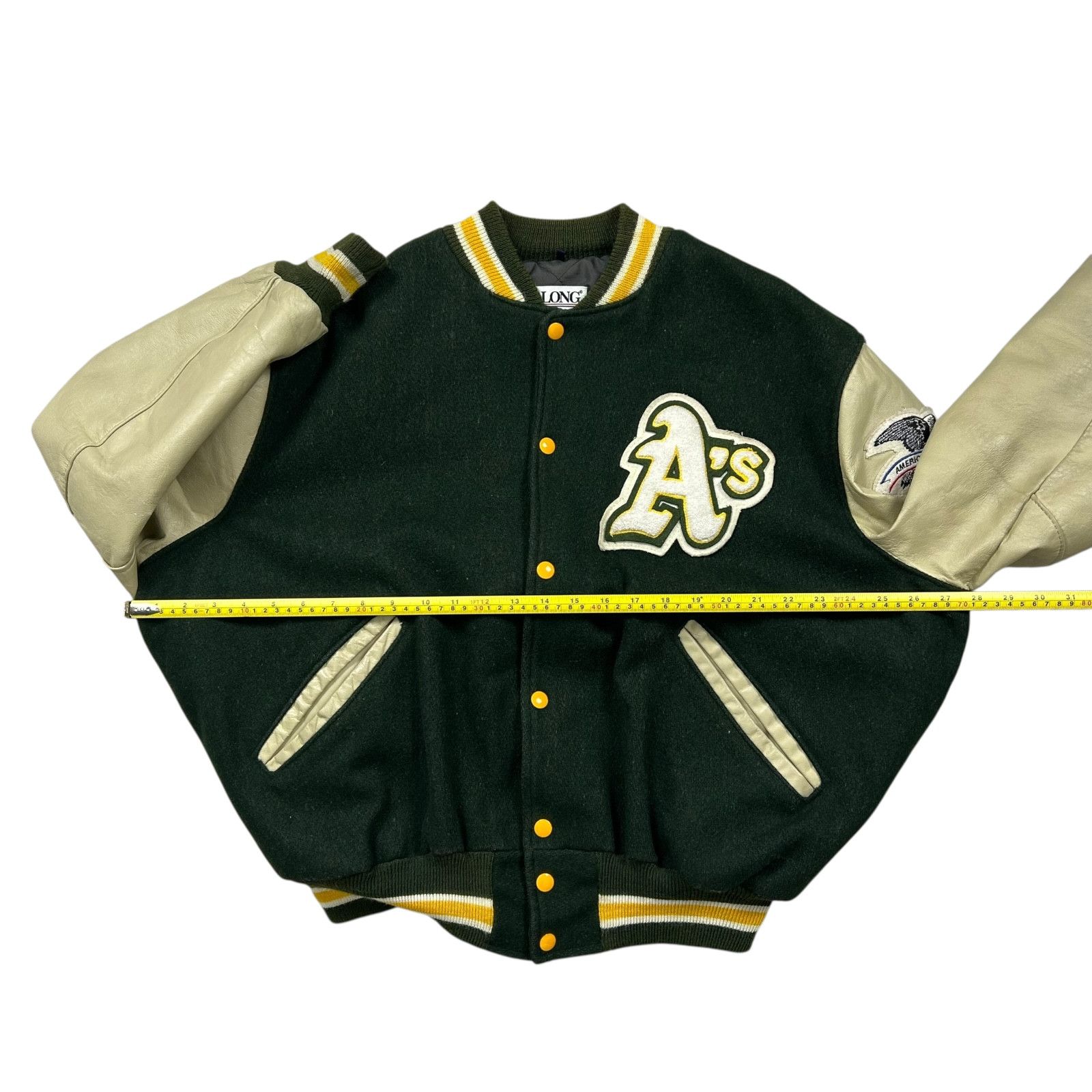 MLB VTG 90s MLB OAKLAND ATHLETICS A's DELONG VARSITY JACKET Size US XL / EU 56 / 4 - 12 Thumbnail