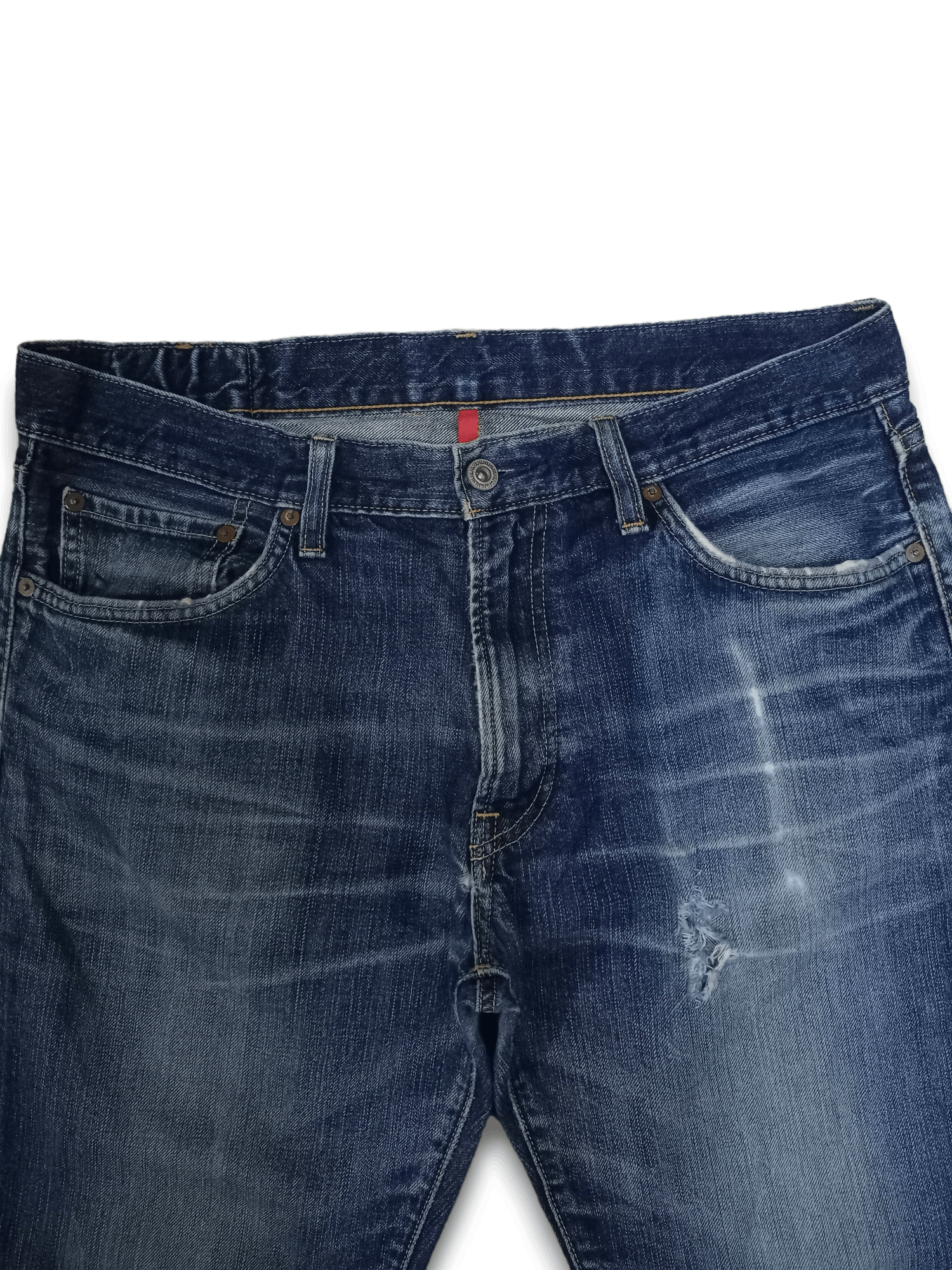Japanese Brand × Uniqlo SALES 🔥 Vintage Uniqlo Blue Wash Distressed Loose Fit Jeans Size US 34 / EU 50 - 4 Thumbnail