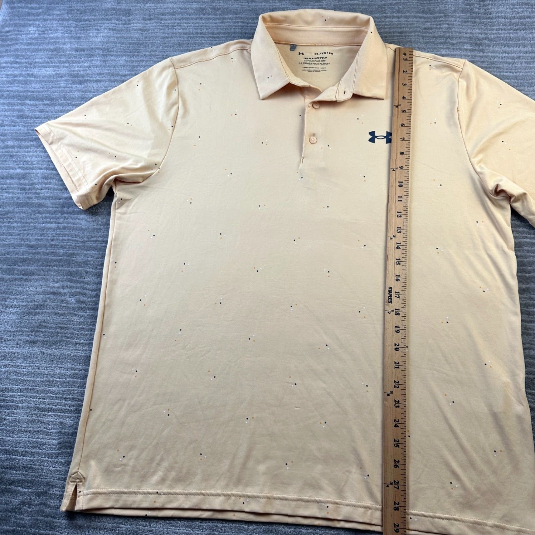 Under Armour Under Armour Polo Shirt Mens XL Yellow Golf All Over Print Playoff Shirt Size US XL / EU 56 / 4 - 8 Thumbnail