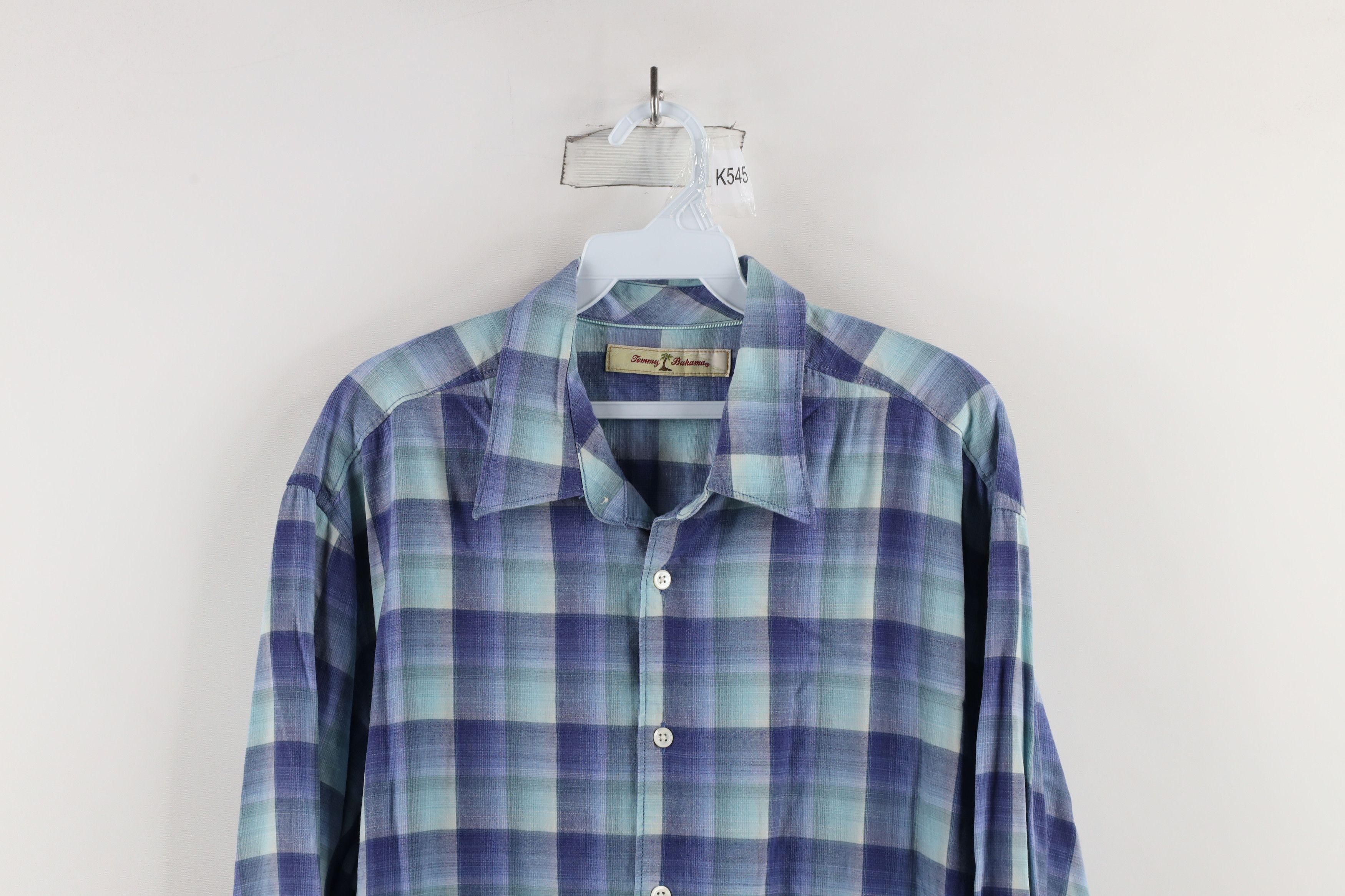 Tommy Bahama × Vintage Vintage Tommy Bahama Rayon Blend Collared Button Shirt Plaid Size US L / EU 52-54 / 3 - 2 Thumbnail