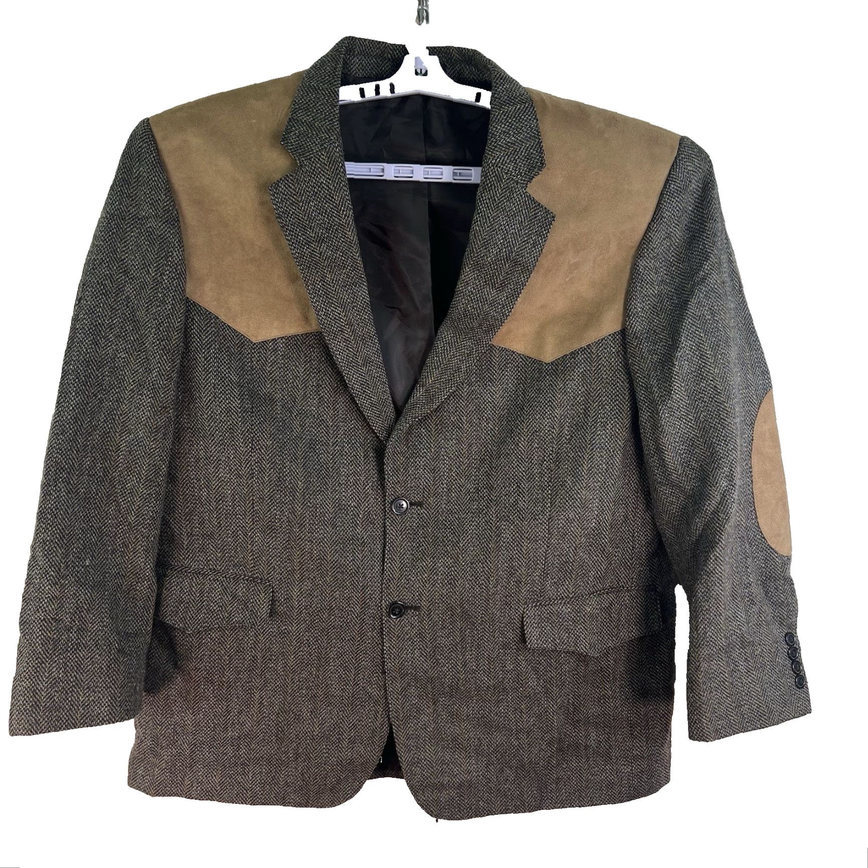 Vintage Bar WS Western Wool Herringbone Sport Jacket Mens 46R Brown Size US S / EU 44-46 / 1 - 2 Thumbnail