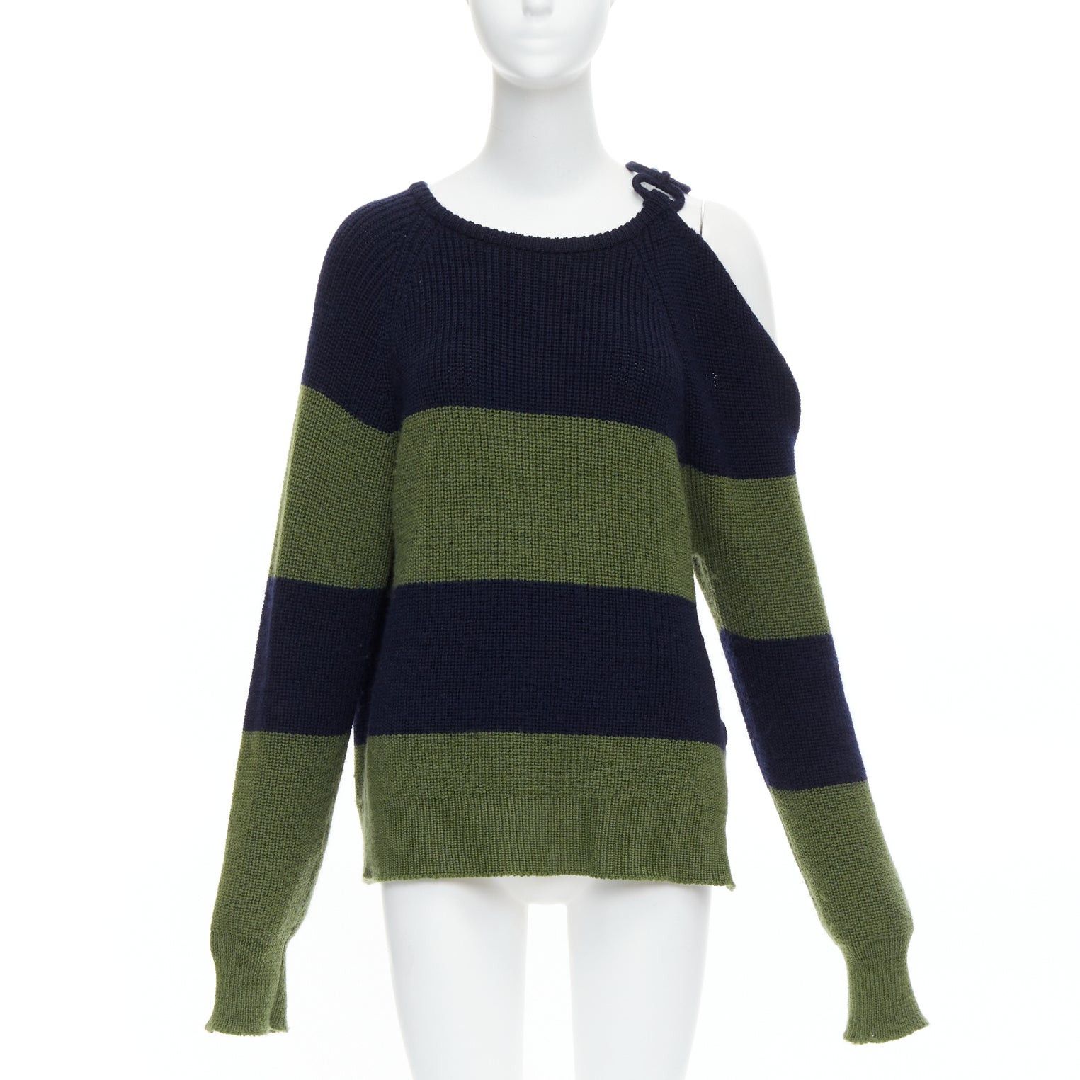 MONSE MONSE green navy embellished cutout fine merino wool sweater M Size M / US 6-8 / IT 42-44 - 1 Thumbnail