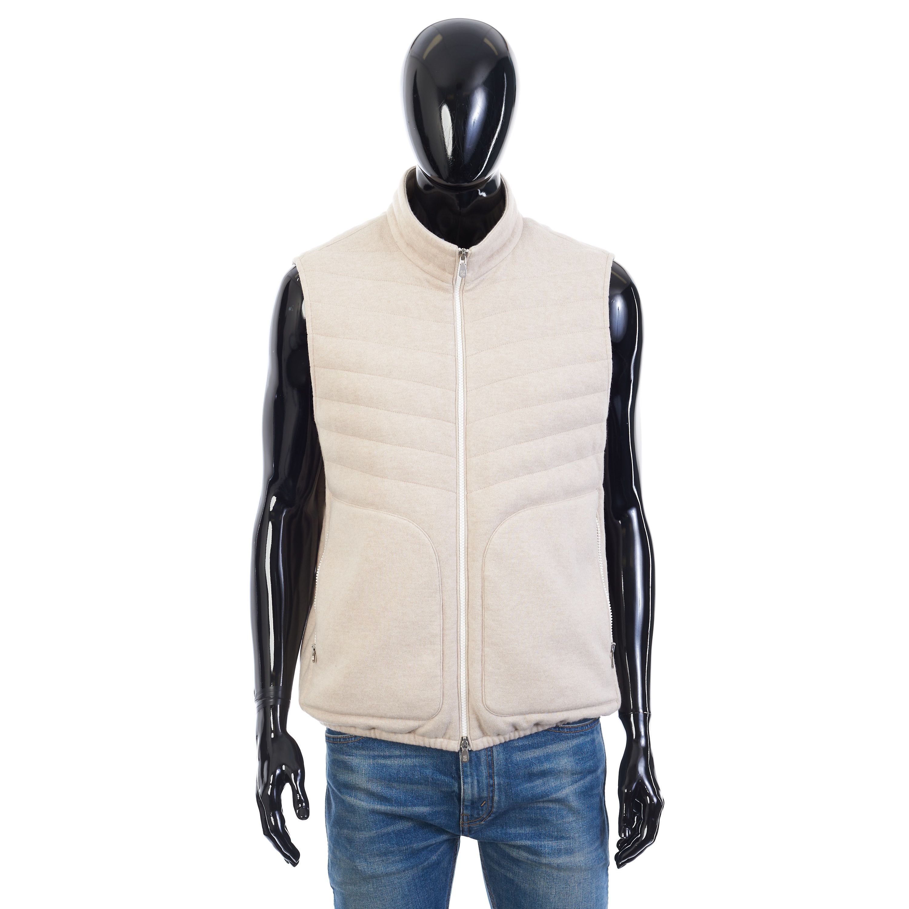 Brunello Cucinelli Beige Cashmere Down Vest - Bodywarmer Gilet Size US L / EU 52-54 / 3 - 1 Thumbnail