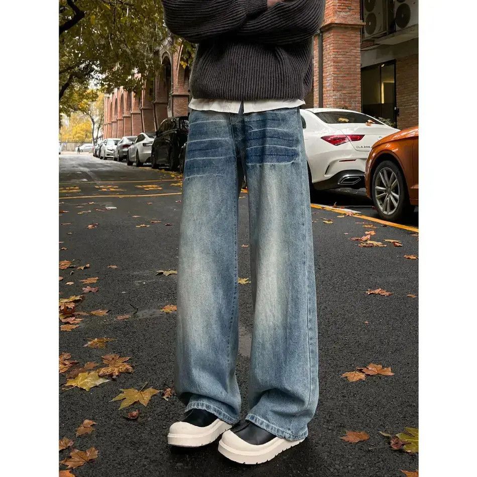Japanese Brand Retro loose straight leg hip-hop jeans Size US 32 / EU 48 - 6 Thumbnail