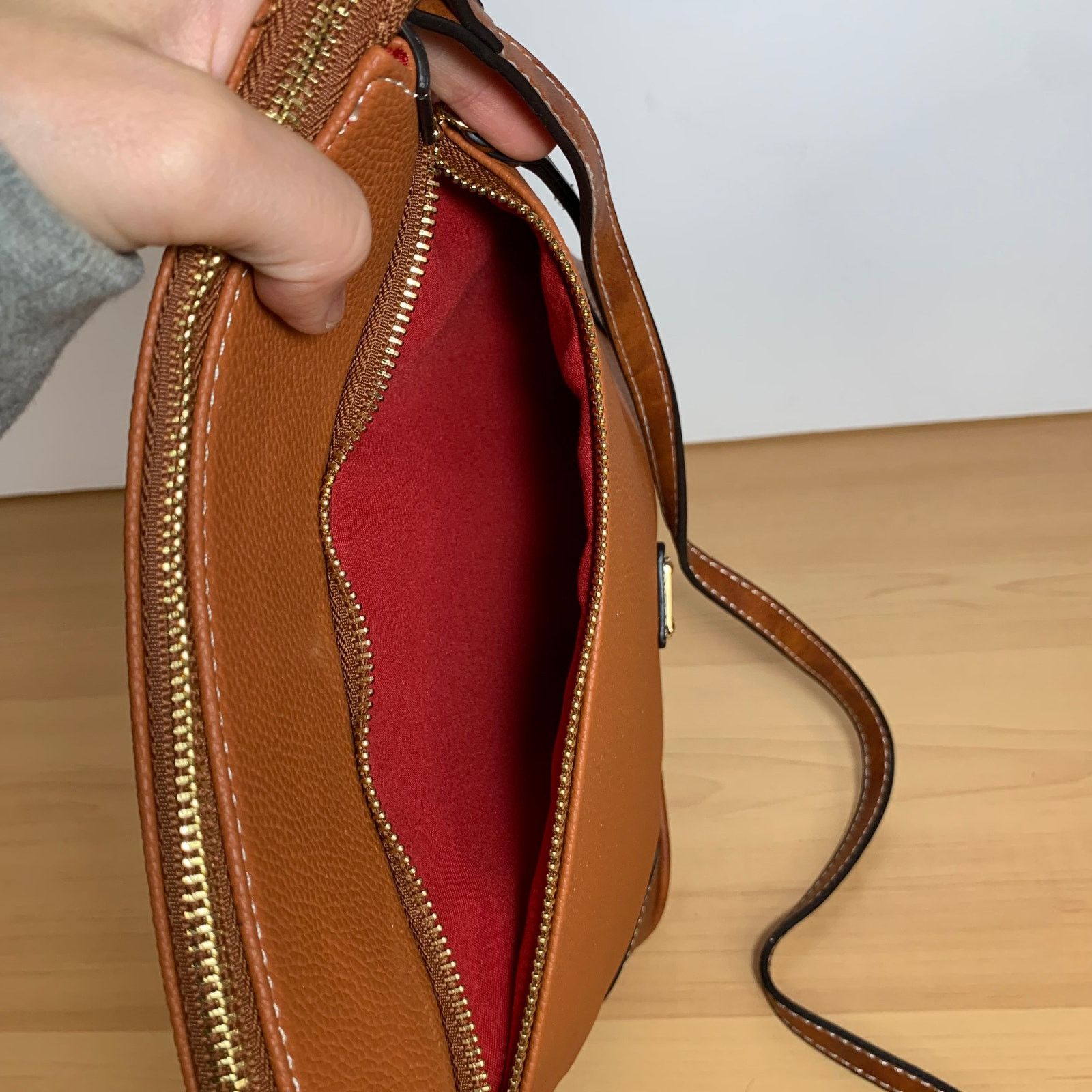 Other Women's Brown Faux Leather Crossbody Bag Size ONE SIZE - 6 Thumbnail