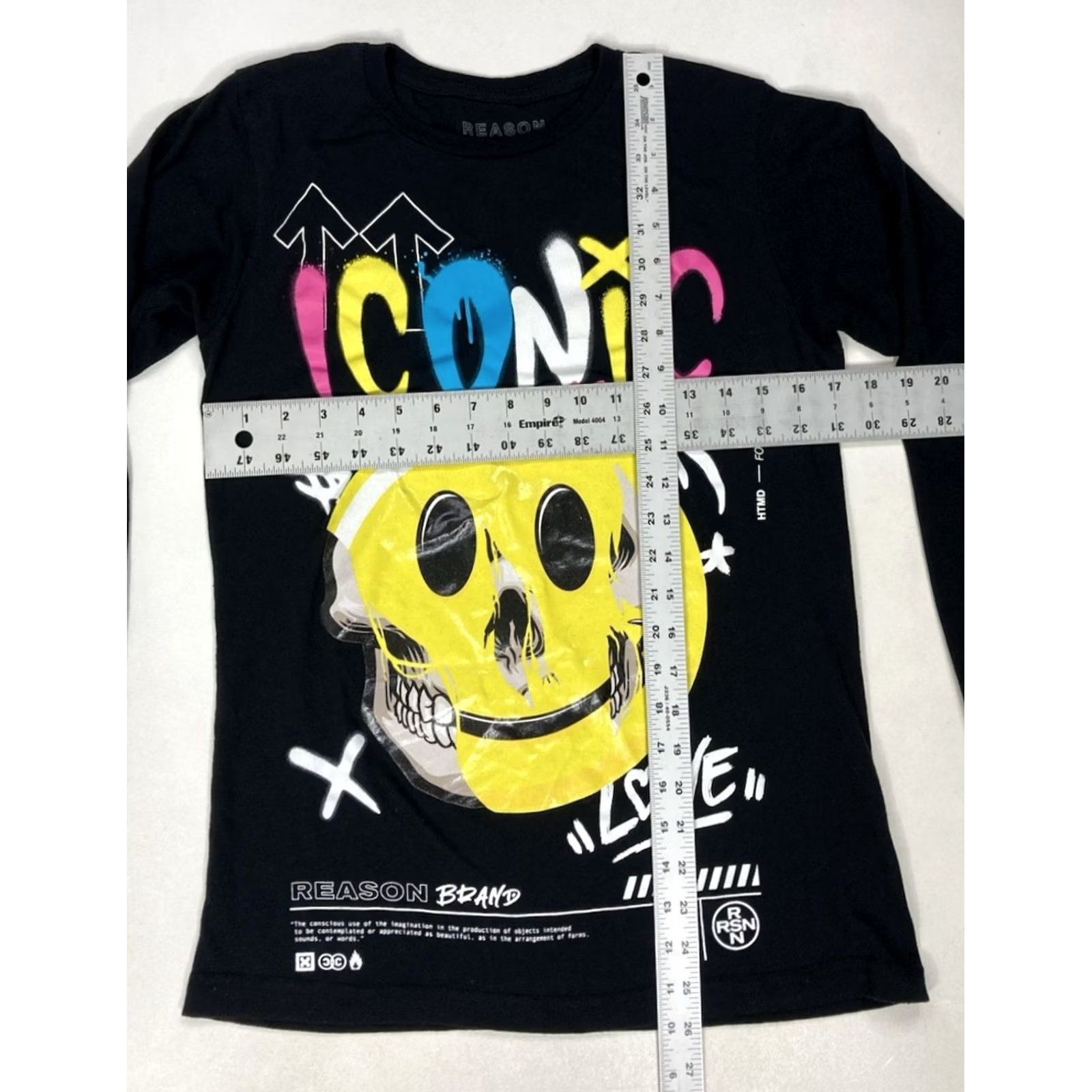 Reason Reason Skull Graphic Print T-Shirt Men Small Black Long Sleeve Size US S / EU 44-46 / 1 - 5 Thumbnail