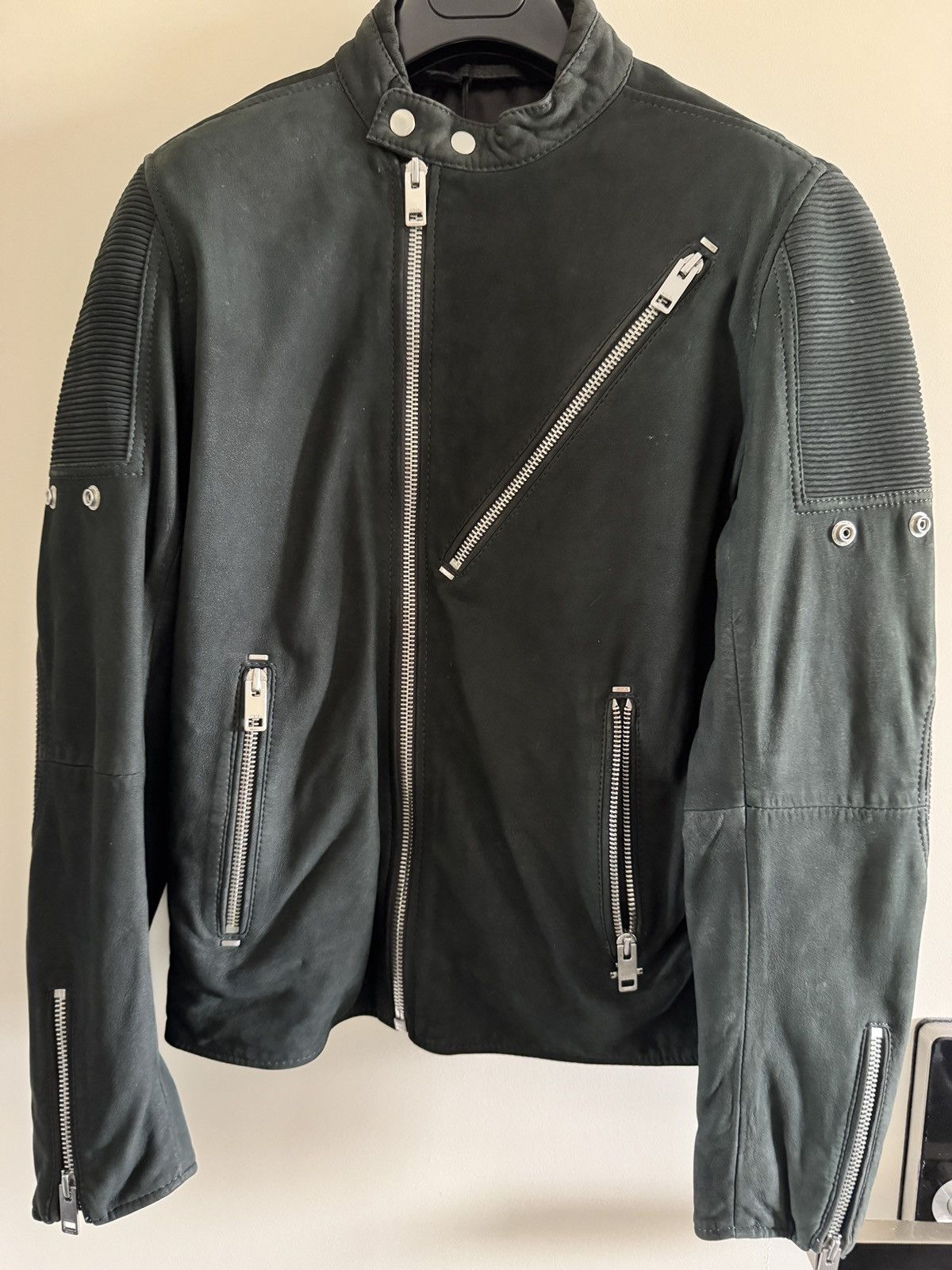 Diesel L-Mackson Black / Grey Leather Biker Jacket medium Size US M / EU 48-50 / 2 - 1 Thumbnail