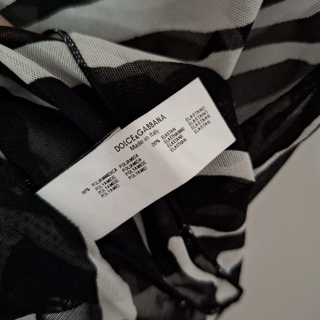 Dolce & Gabbana DOLCE & GABBANA Zebra Print Sheer Mesh Short Sleeved Top Size S / US 4 / IT 40 - 7 Thumbnail