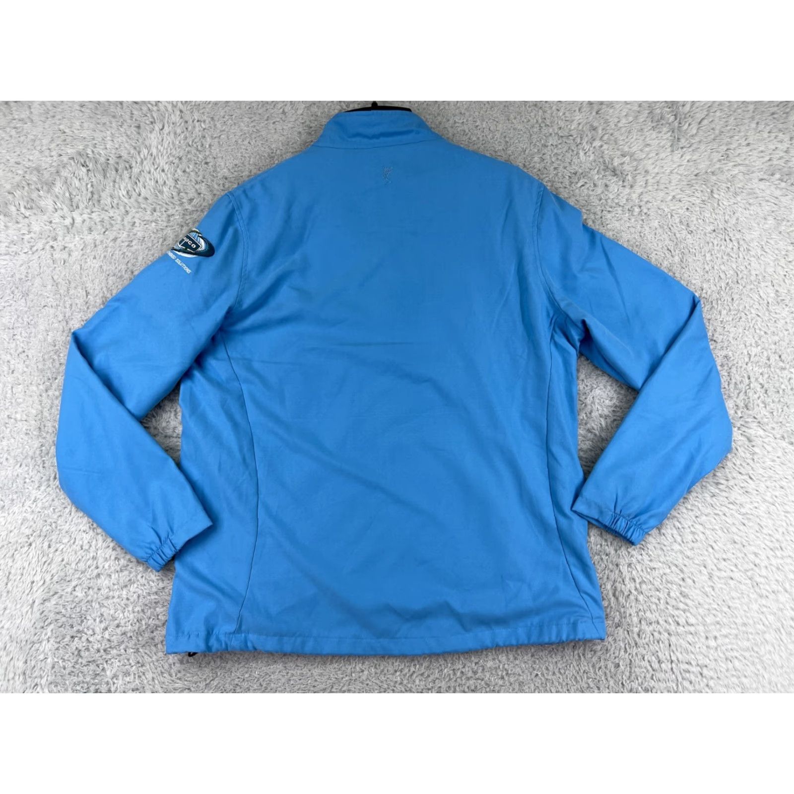 Vintage Ashworth Jacket Womens M Blue Full Zip Poly Mock Neck Golf Athletic Sports Wind Shirt Size M / US 6-8 / IT 42-44 - 2 Thumbnail