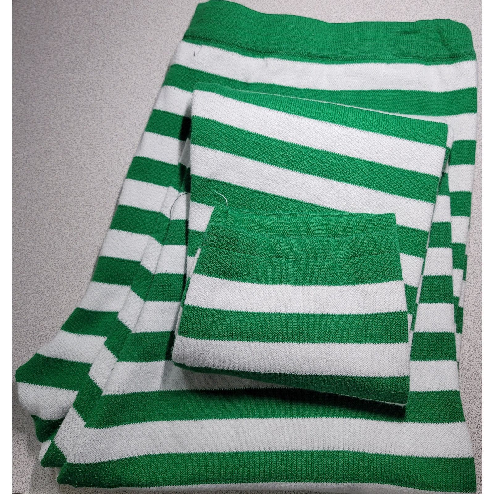 Other United States Sweater Green White Stripe Legging 1X Stretch Size 38" / US 16 / IT 52 - 4 Thumbnail