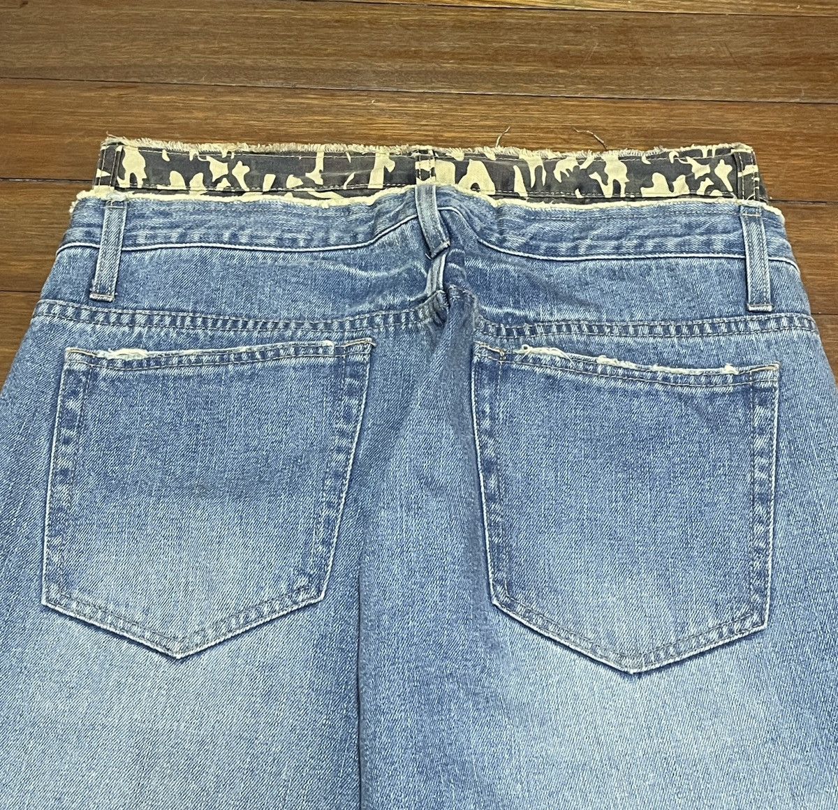 Japanese Brand × Vintage Rare Design Vintage Japaness Brand Double Waist Jeans 2000s Size US 33 - 4 Thumbnail